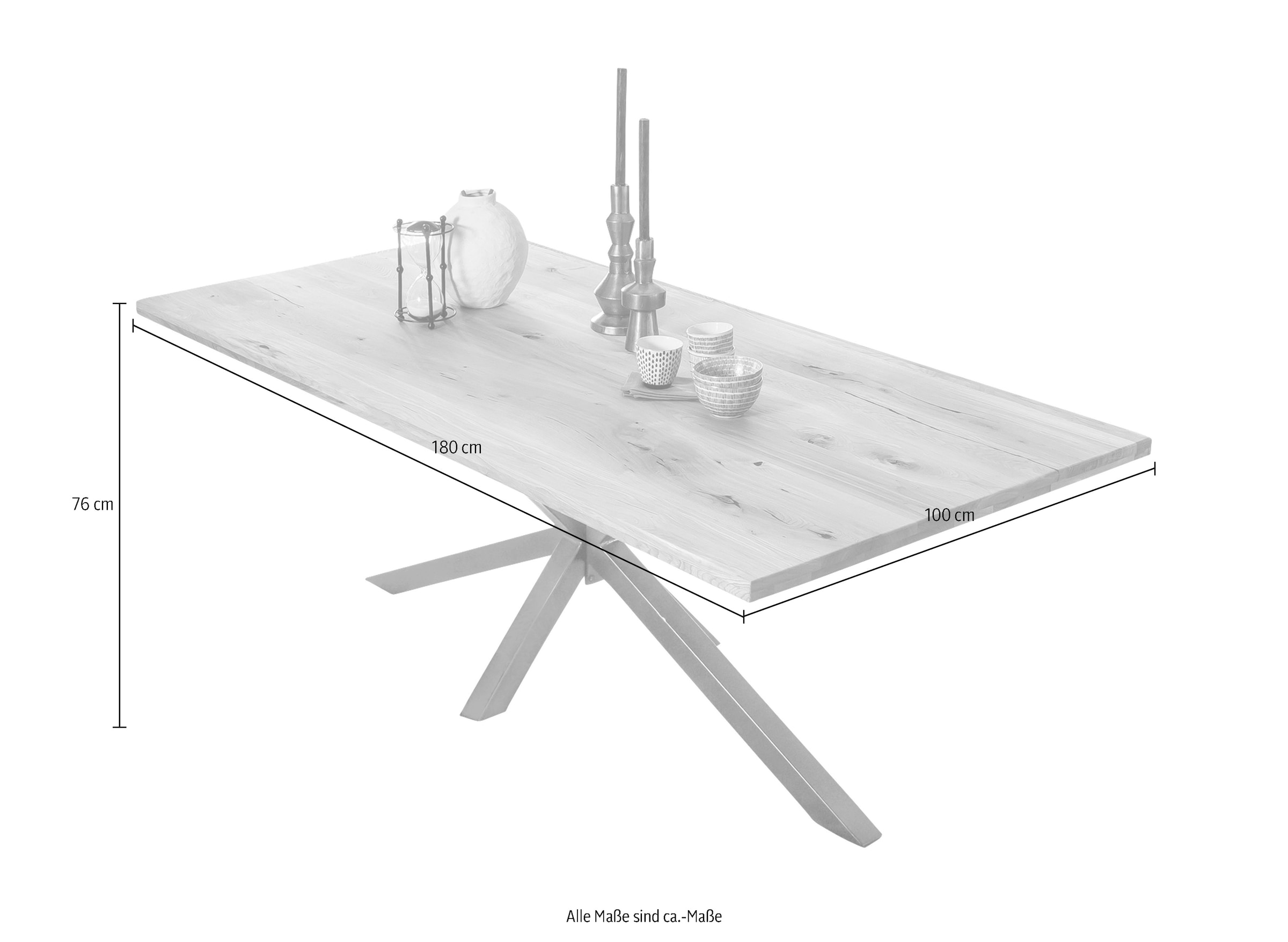 SIT Esstisch, Sterngestell in Antikoptik