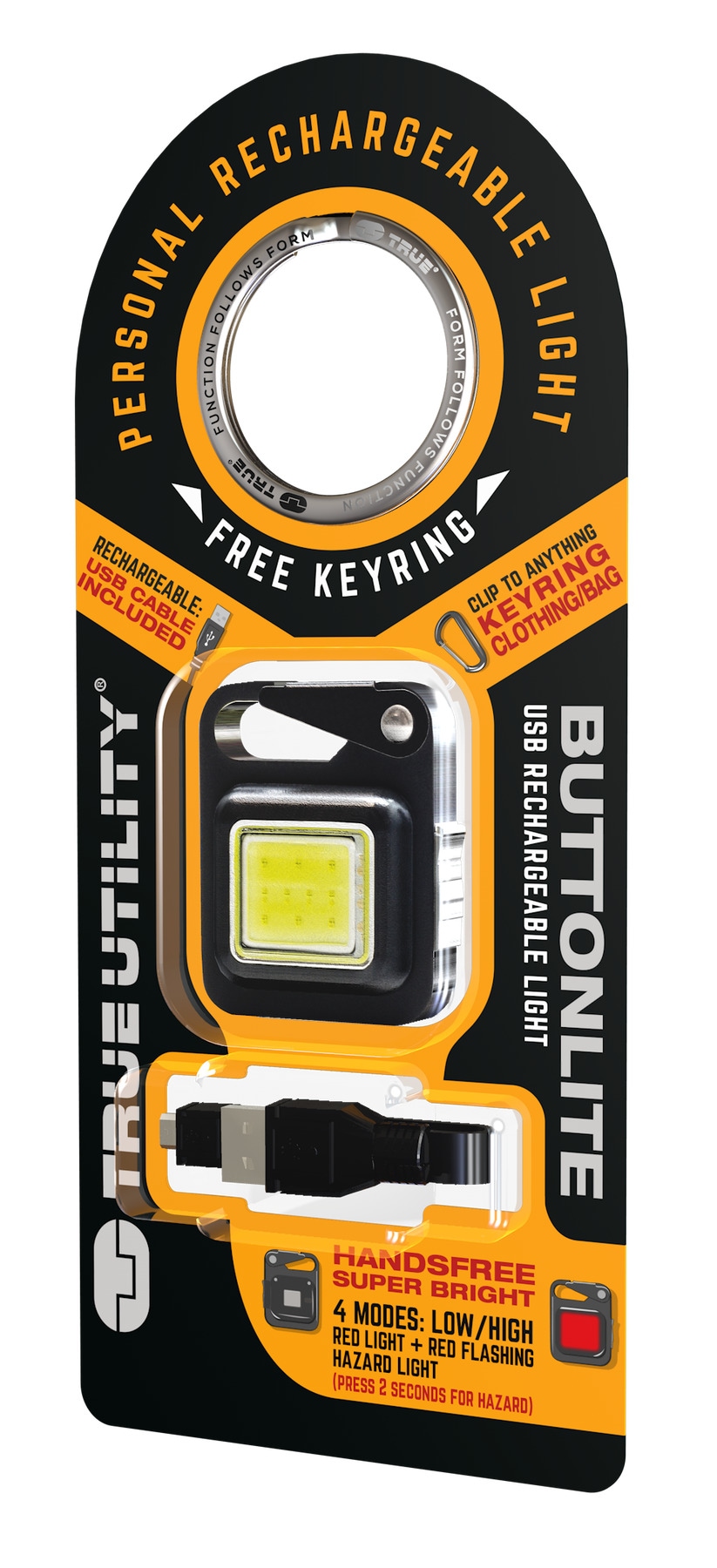 TRUE LED Taschenlampe »BUTTONLITE«, hosentaschentauglich, inkl. Schlüsselring