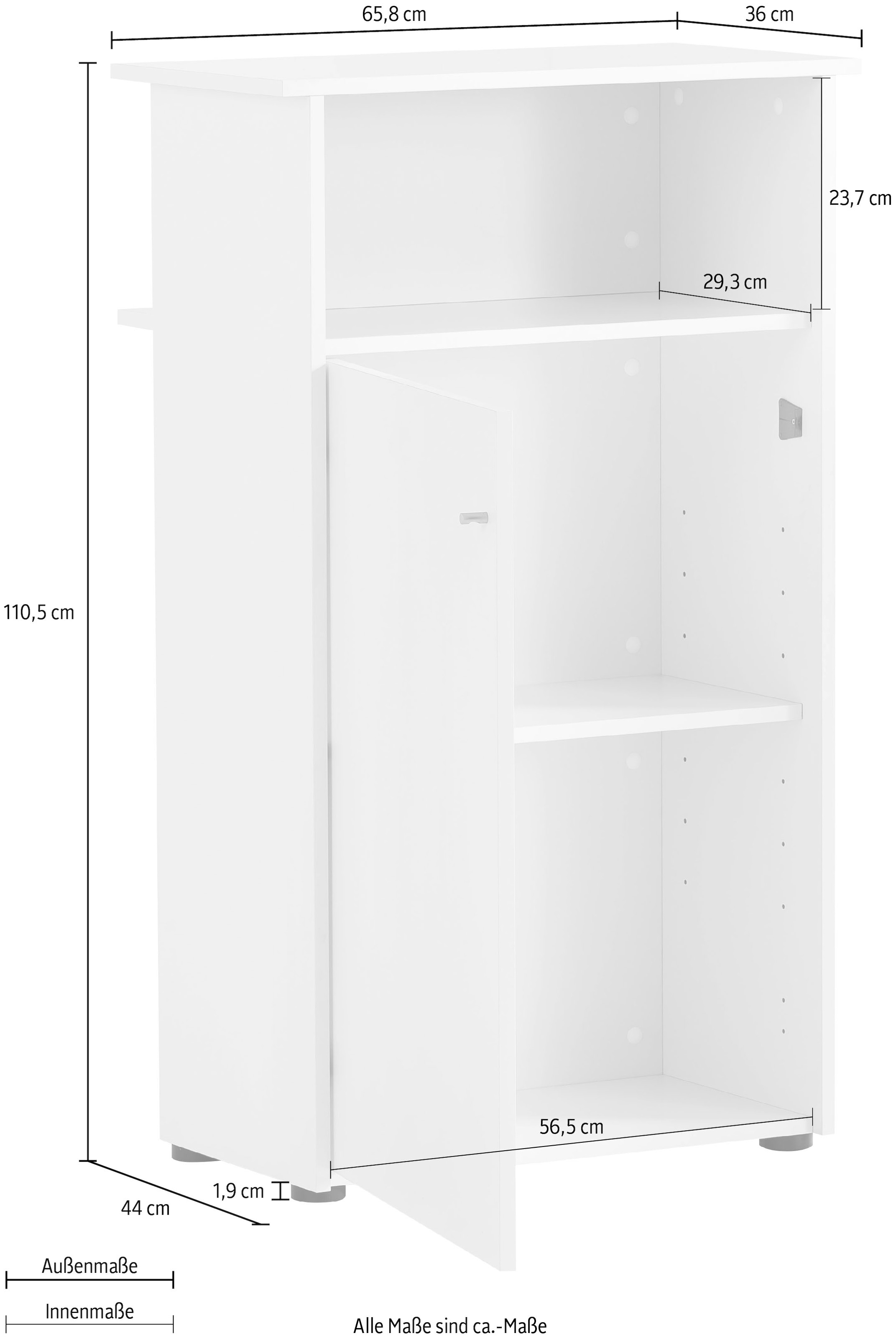 Schildmeyer Empfangstheke, Empfangstresen, 65x110 cm, Soft-Close-Ausstattung