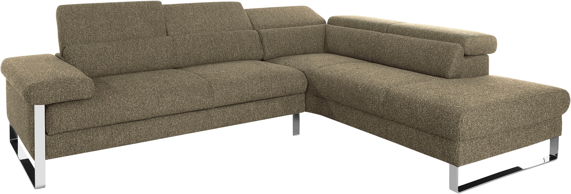 W.SCHILLIG Ecksofa »finn, toller Sitzkomfort, L-Form, hochwertige Verarbeitungsdetails«, German Design Award 2016, Fußgestell Chrom glänzend, Breite 281 cm