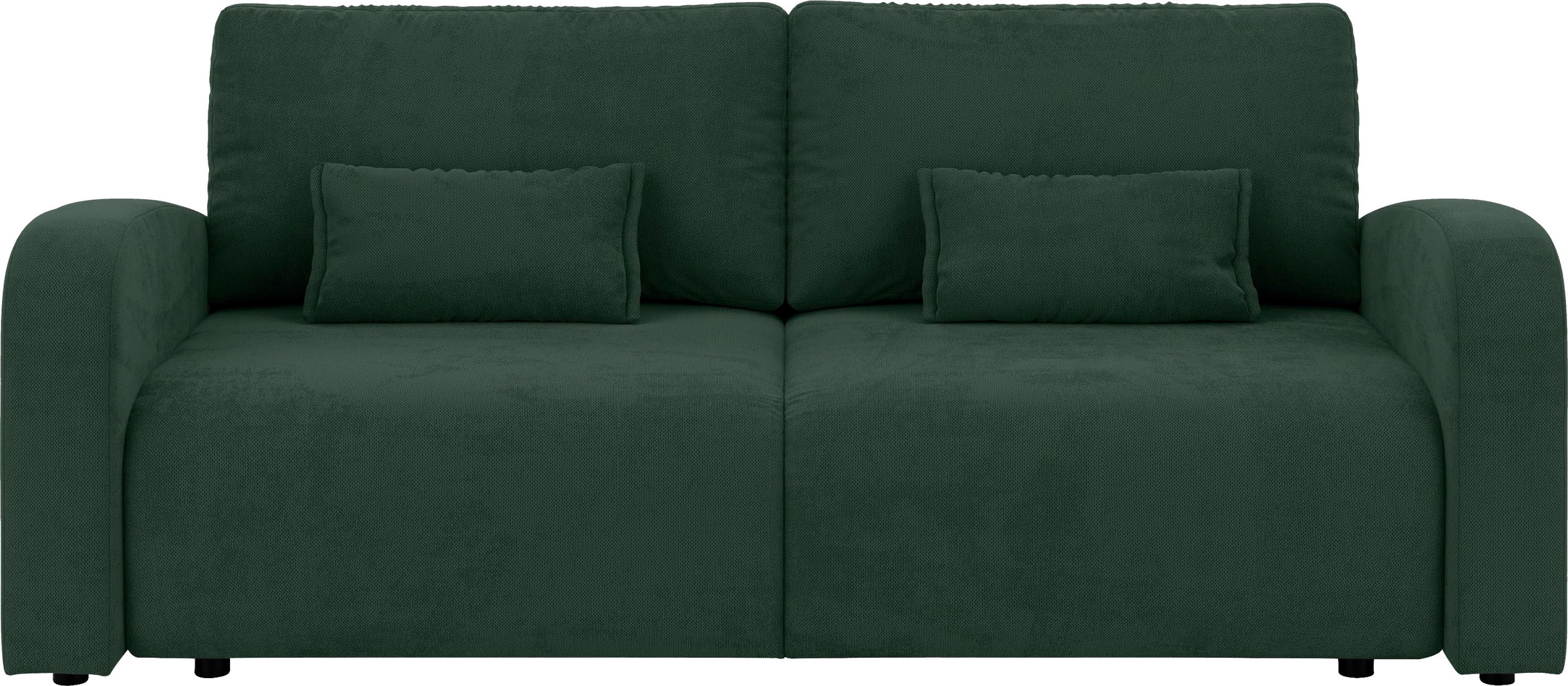 INOSIGN 3-Sitzer »JIGGS wahlweise Schlafsofa mit Bettkasten, Maße B/H/T: 228/96/110 cm«, Sofa mit Wellenunterfederung, enthält 2 Rückenkissen und 2 Zierkissen
