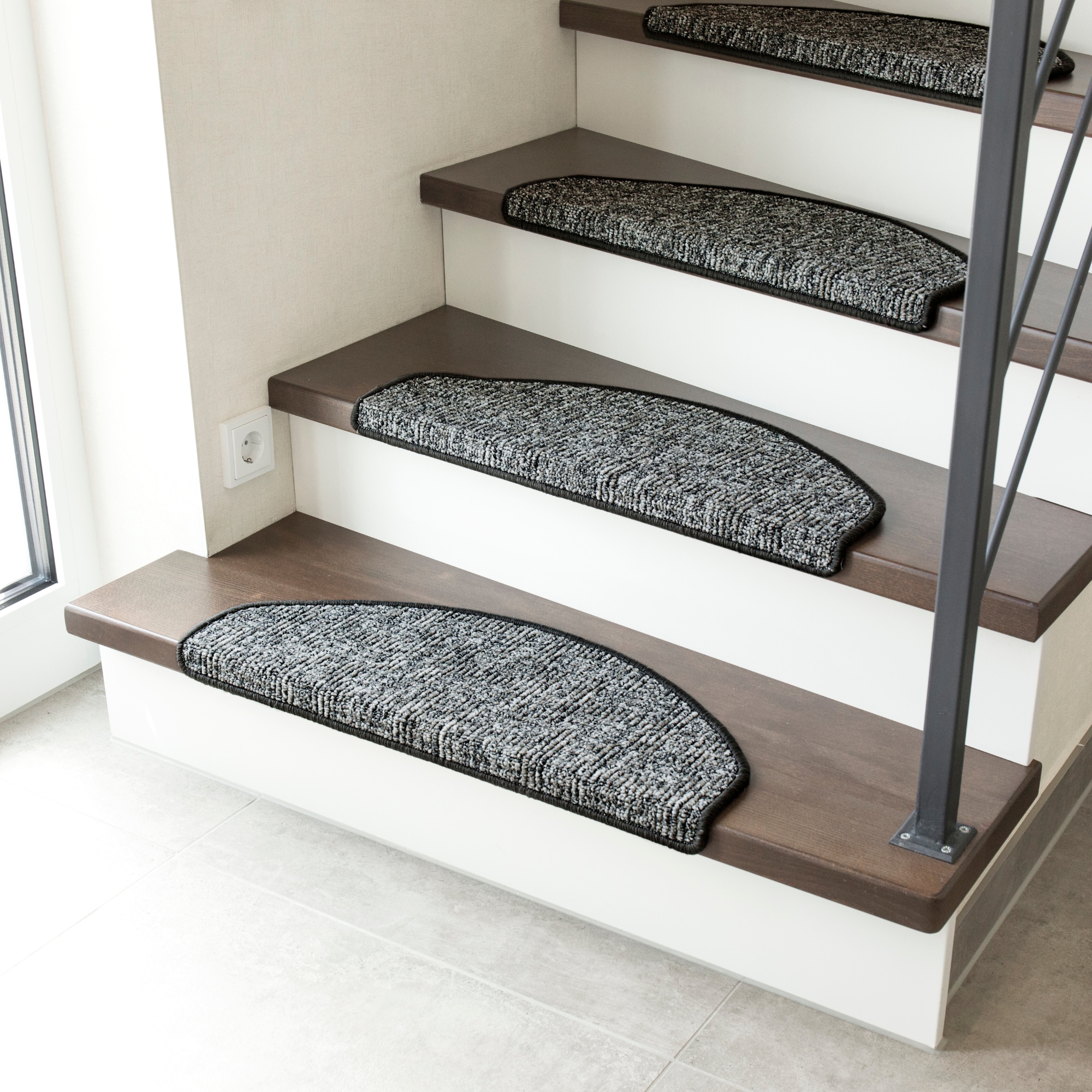 Andiamo Stufenmatte »Leo, Made in Poland« halbrund 6 mm Höhe grobe melierte Schlinge, selbstklebend, 15 Stück in einem Set