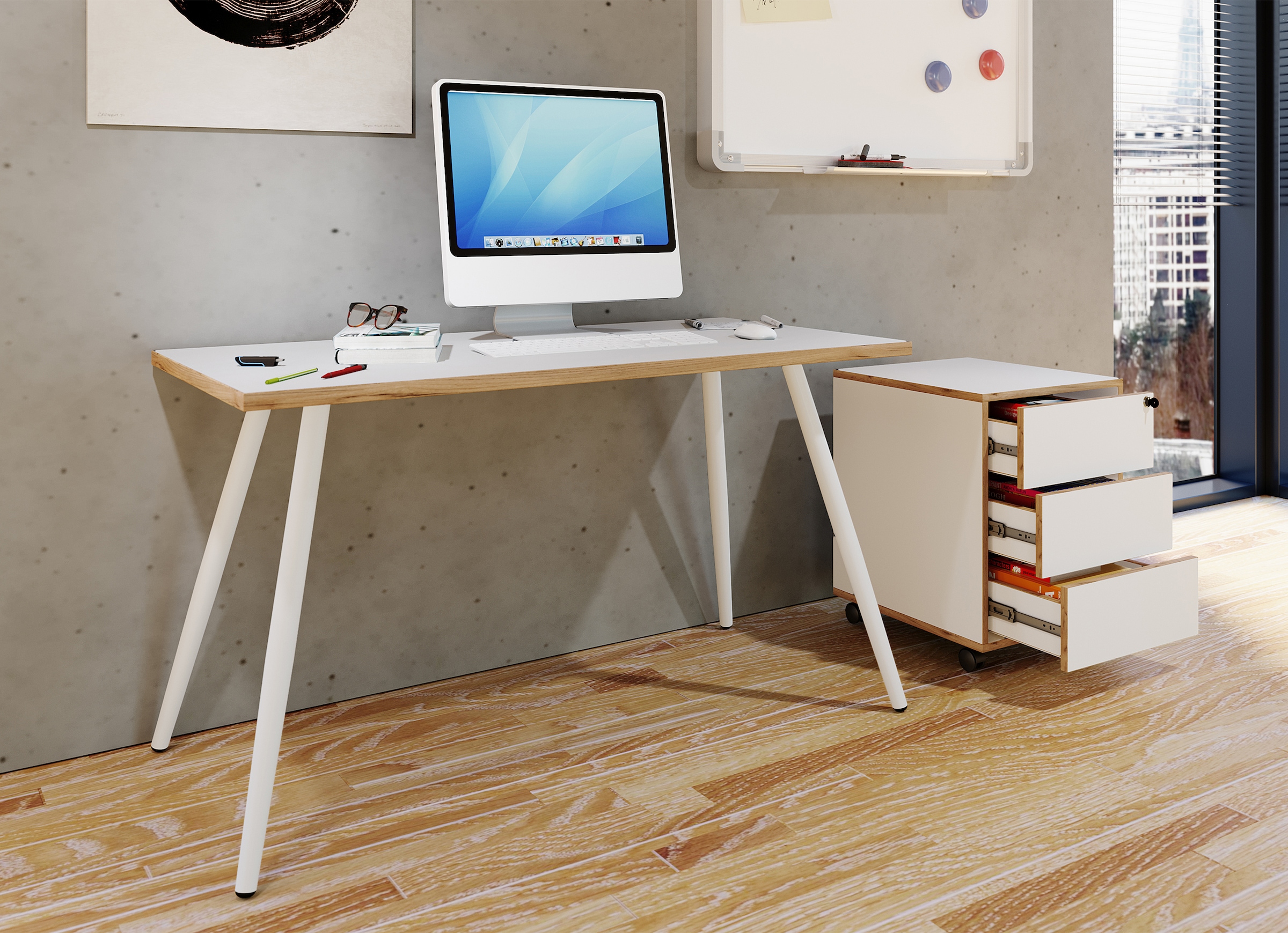 VCM Schreibtisch »Schreibtisch Bürotisch Computertisch Salia 110x50« 1 Stk. tlg.