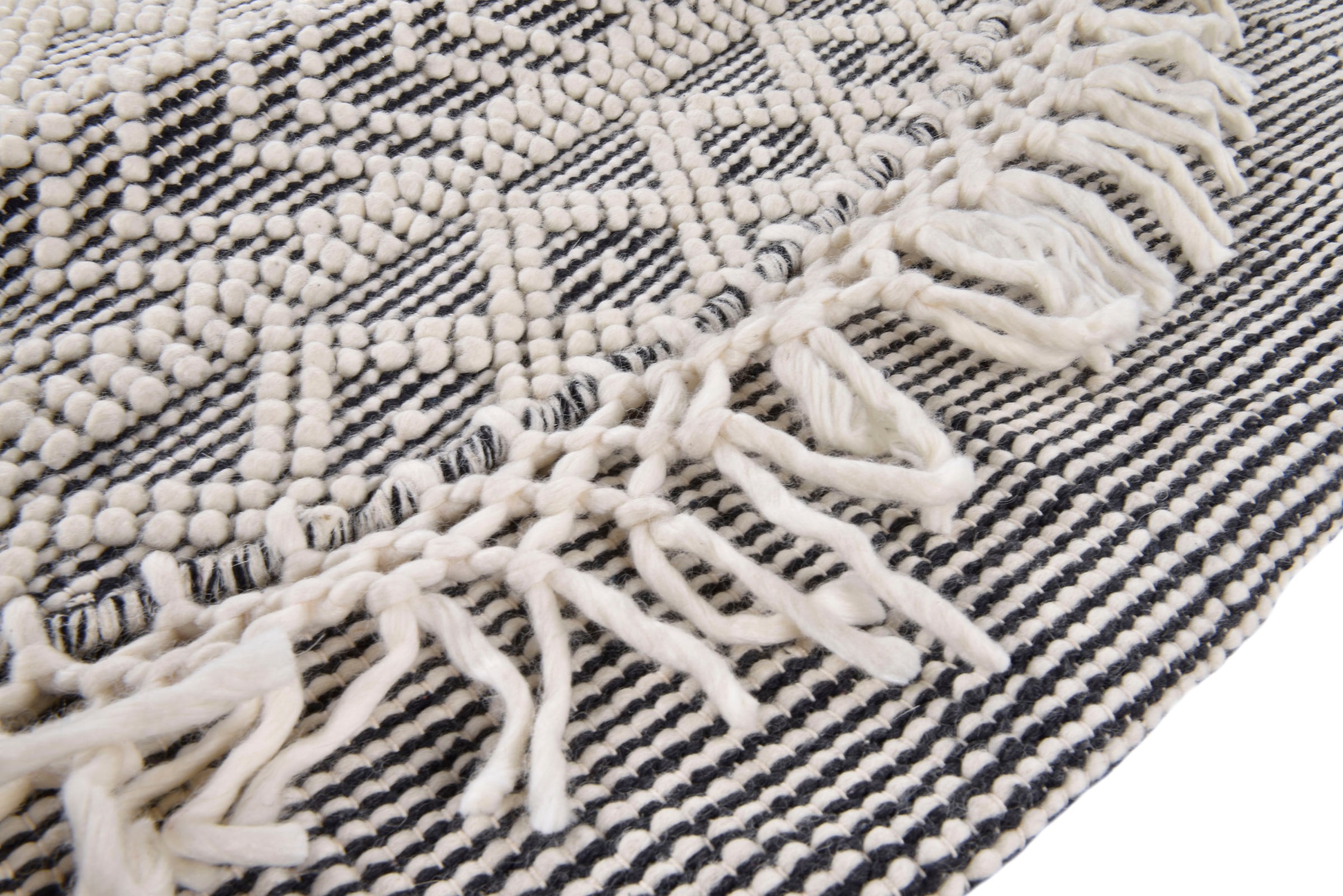 TOM TAILOR HOME Teppich »Colored Macrame« rund 10 mm Höhe Handweb Teppich, reine Wolle, handgewebt, mit Fransen, Scandi Design