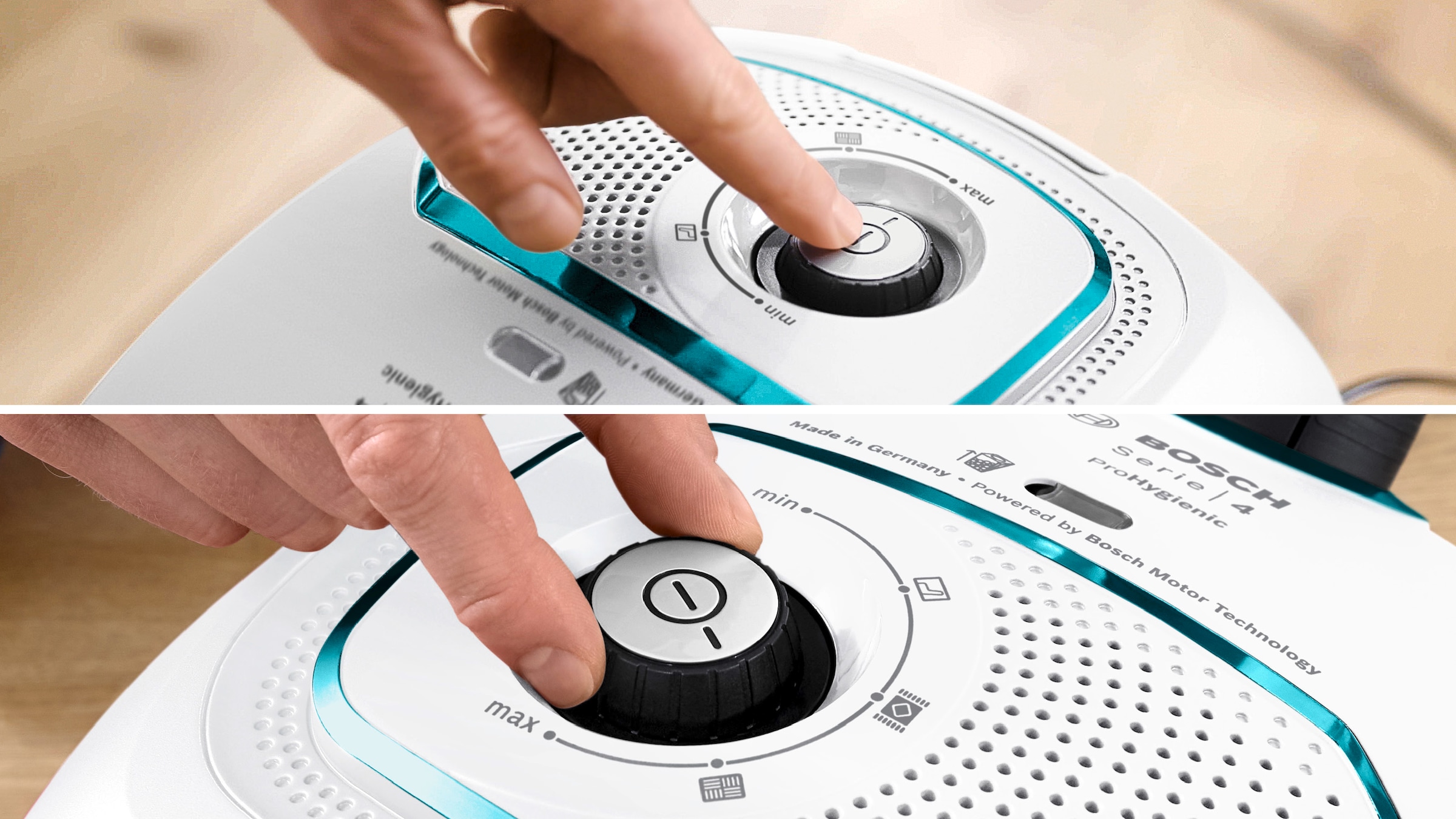 BOSCH Bodenstaubsauger »Serie 4 ProHygienic BGD41HYG, ideal für Allergiker, Hygiene-Filter«, 600 W, mit Beutel, 10 Jahre Motorgarantie, integriertes Zubehör, langes Kabel, weiß