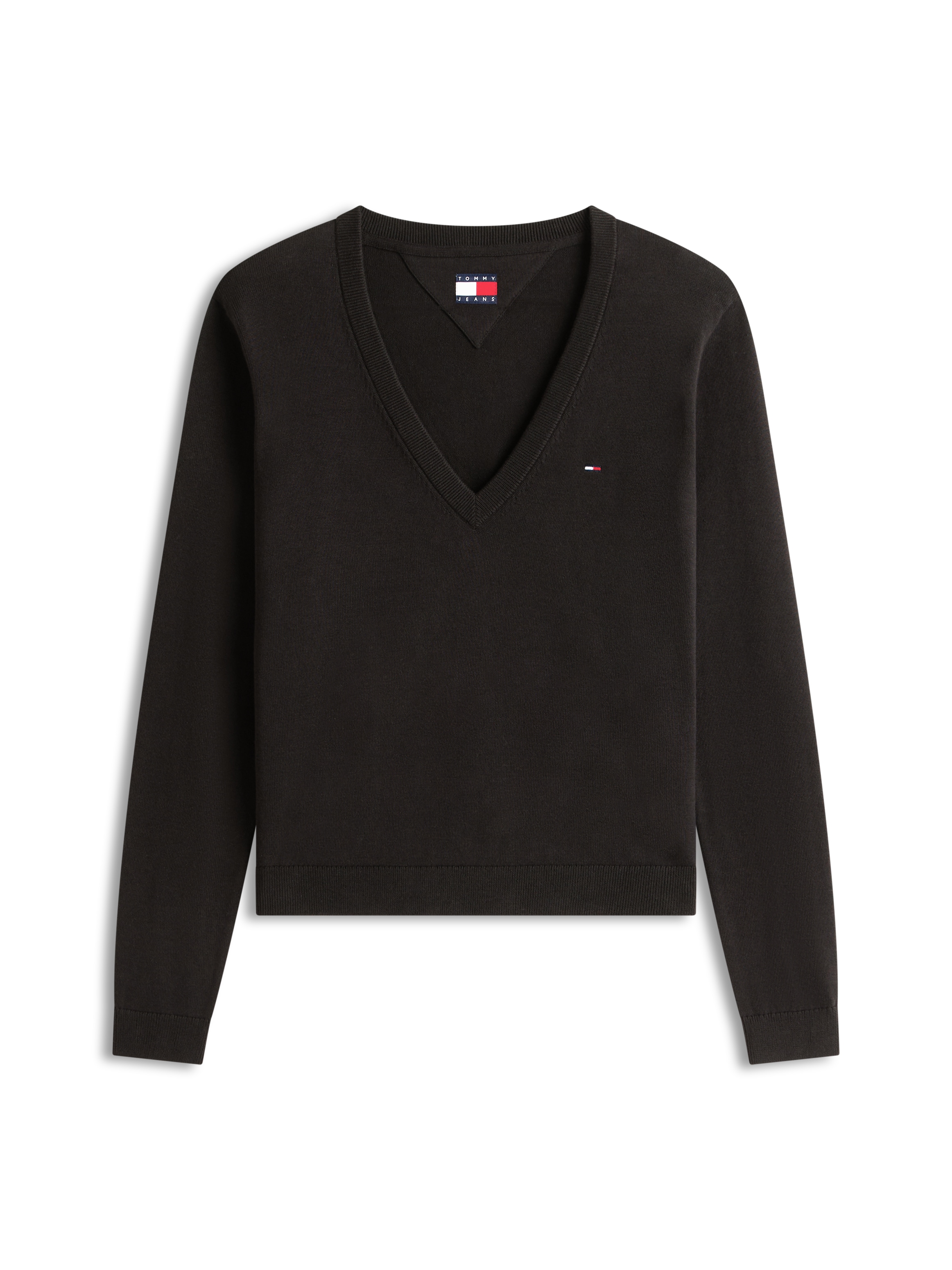 Tommy Jeans V-Ausschnitt-Pullover »TJW ESSENTIAL VNECK SWEATER EXT« mit Logostickerei