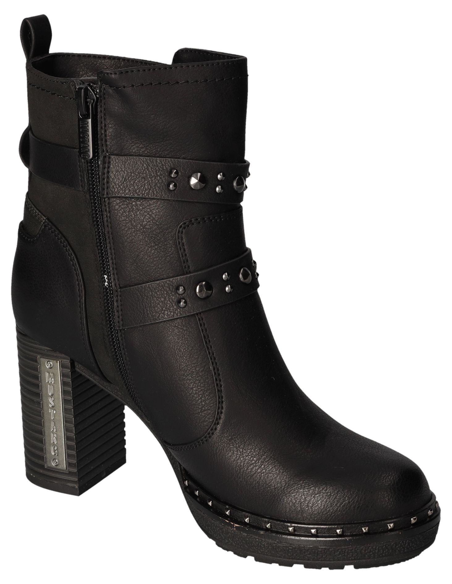 Mustang Shoes Plateaustiefelette, Stiefelette, Bikerboots mit Innenreißverschlus