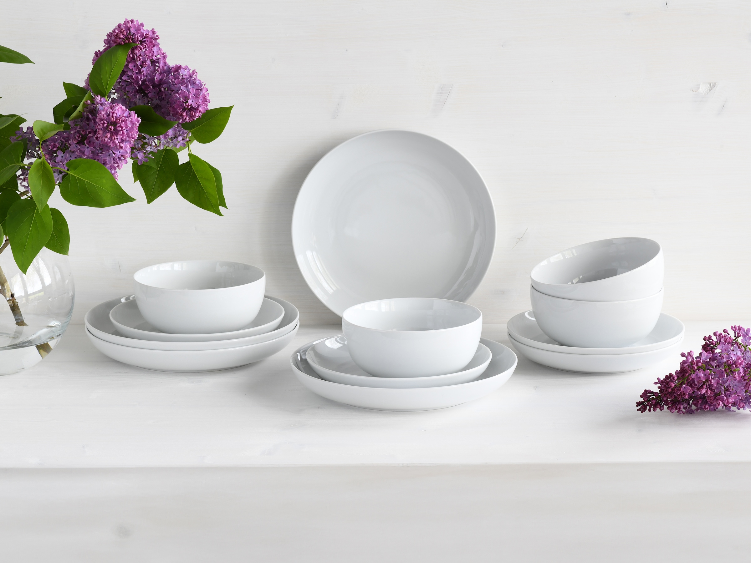 CreaTable Teller-Set »Allround Weiß, Tellerset 12-tlg« Teller Set, Daily Use, Zeitlos
