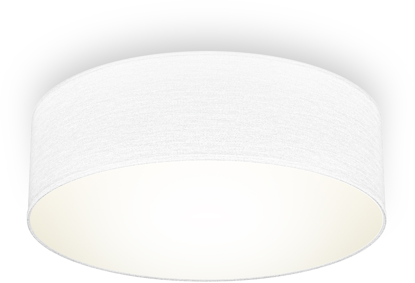B.K.Licht Deckenleuchte, 1 flammig, Leuchtmittel E27 | ohne Leuchtmittel, Deckenlampe, Textilschirm, Wohnzimmer, Schlafzimmer, weiß, E27