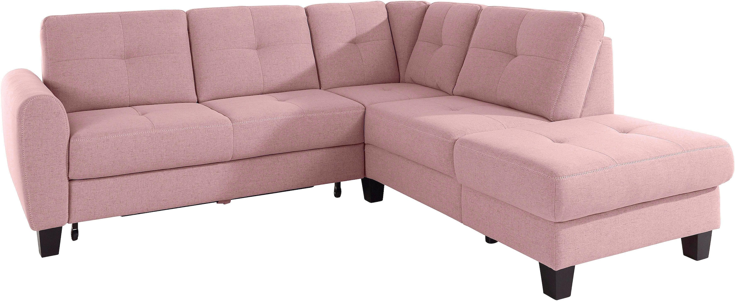 sit&more Ecksofa »Varese L-Form«, mit Federkern, wahlweise mit Bettfunktion und Stauraum