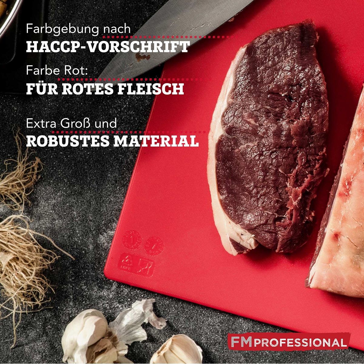 FMprofessional Schneidebrett »extra großes Brett aus Kunststoff« Profi Gastro Schneidebretter – spülmaschinenfest, ca. 45 x 30 cm