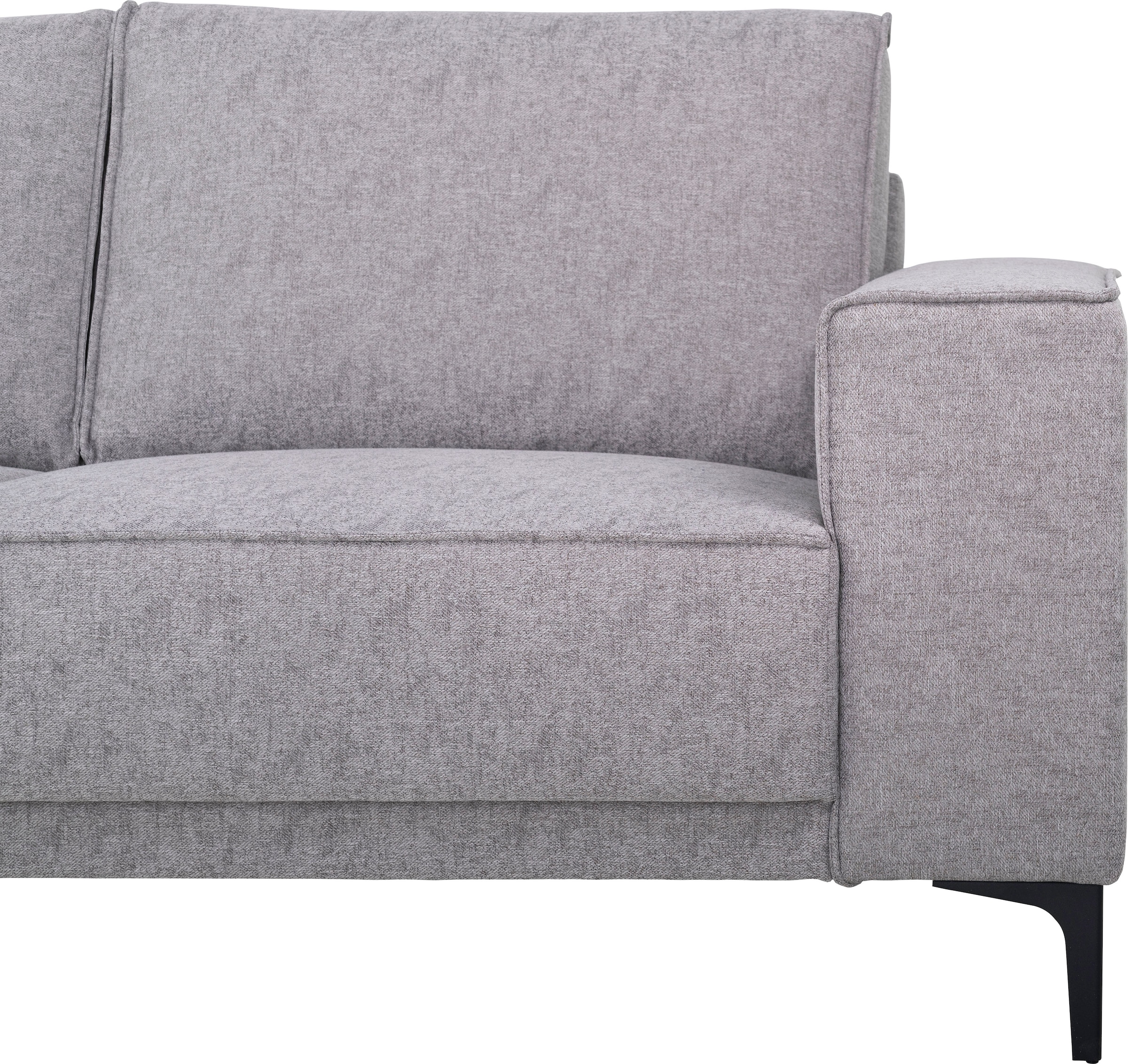 Places of Style Ecksofa »Polsterecke Oland, Struktur, Flachgewebe, Luxus-Microfaser, Boucle«, L-Form, 280 cm, Wellenunterfederung, Skandi-Design, Metallfüße