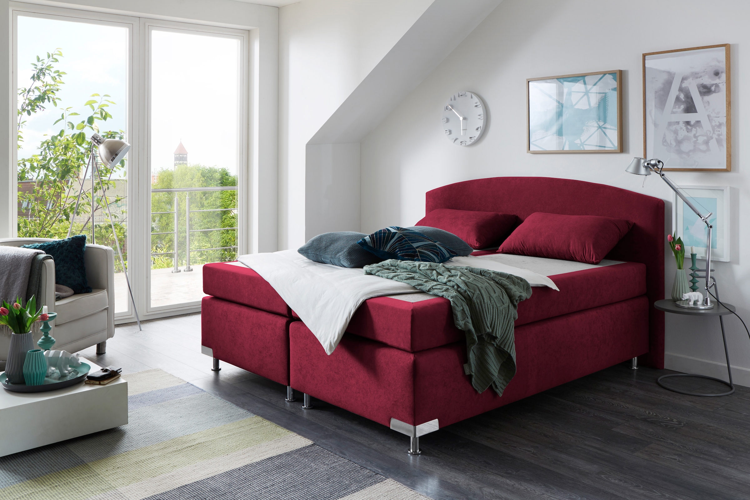 Westfalia Schlafkomfort Boxspringbett »Amsterdam in den Breiten 160x200, 180x200cm & 200x200cm« Optional mit Topper, 
