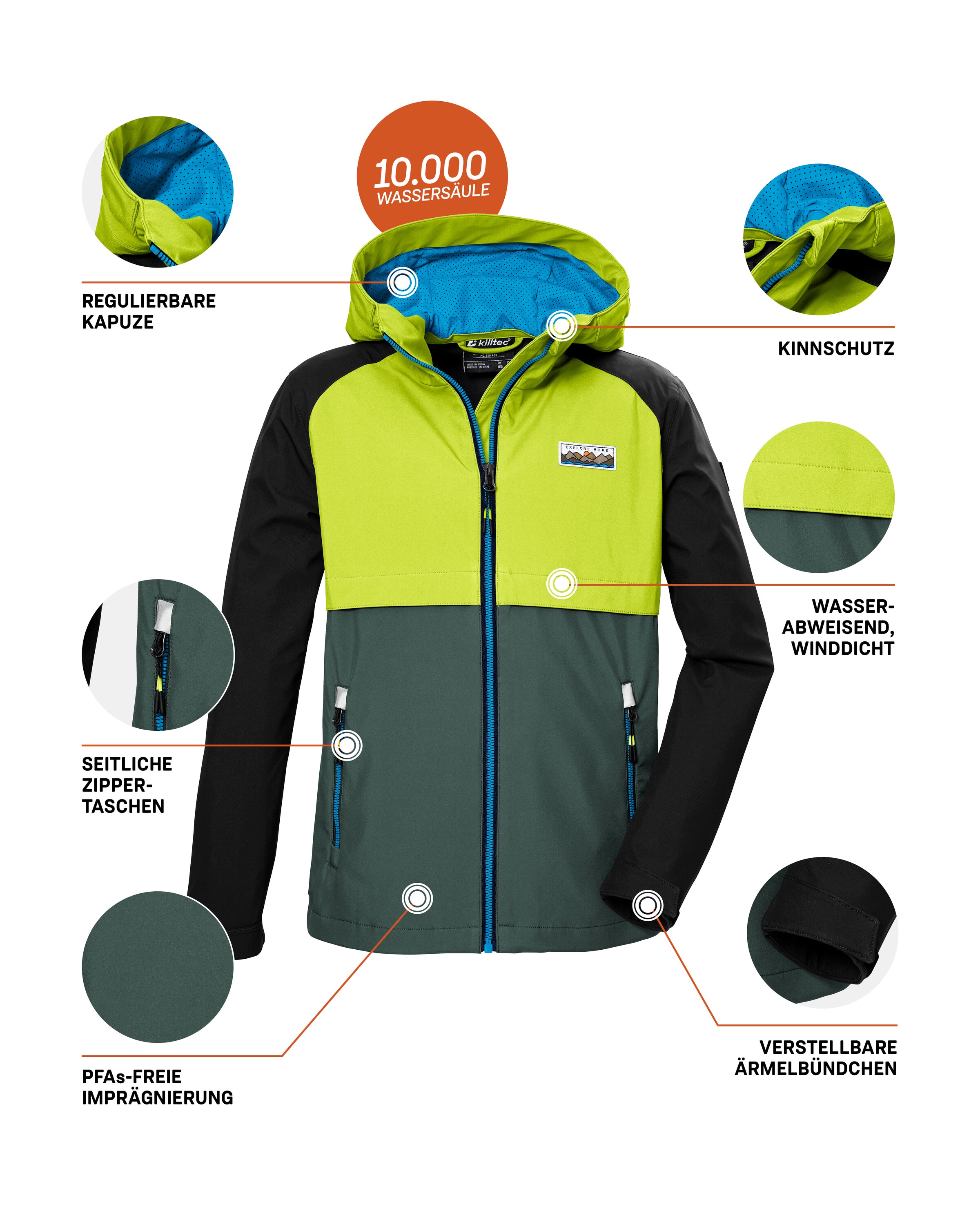 Killtec Softshelljacke »KOS 137 BYS SFTSHLL JCKT« Killtec Kids Softshelljacke: wind- und wasserabweisend
