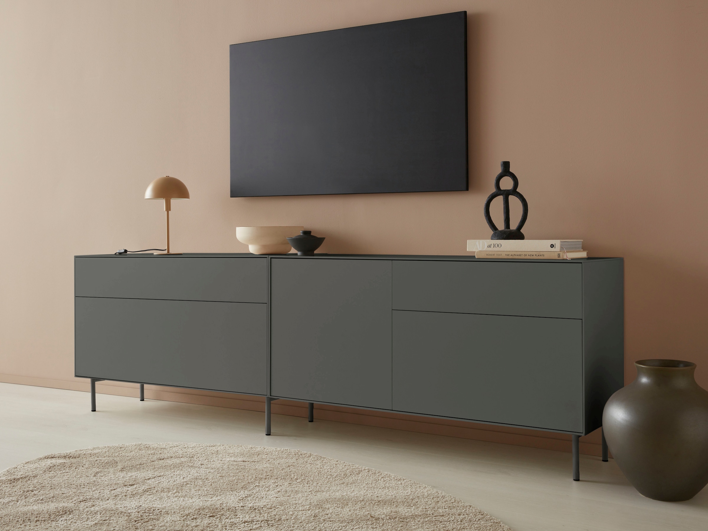LeGer Home by Lena Gercke Lowboard »Essentials«, Breite: 127 cm, MDF lackiert, Push-to-open-Funktion
