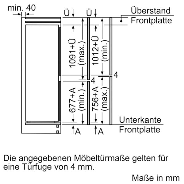 BOSCH Einbaukühlgefrierkombination 4 »KIN86VSE0«