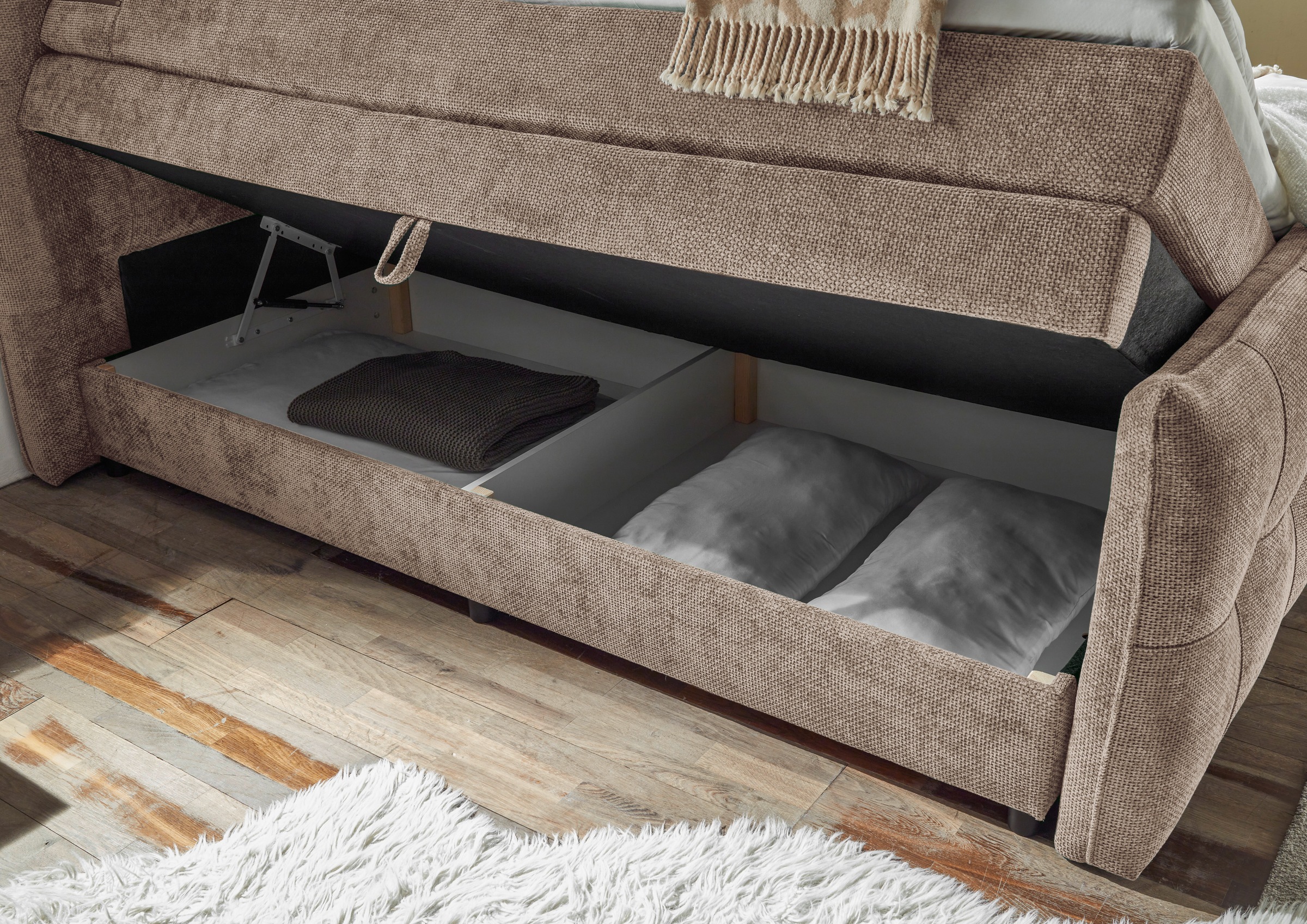 ED EXCITING DESIGN Boxspringbett »Gallina«, mit Bettkasten, inkl. Topper