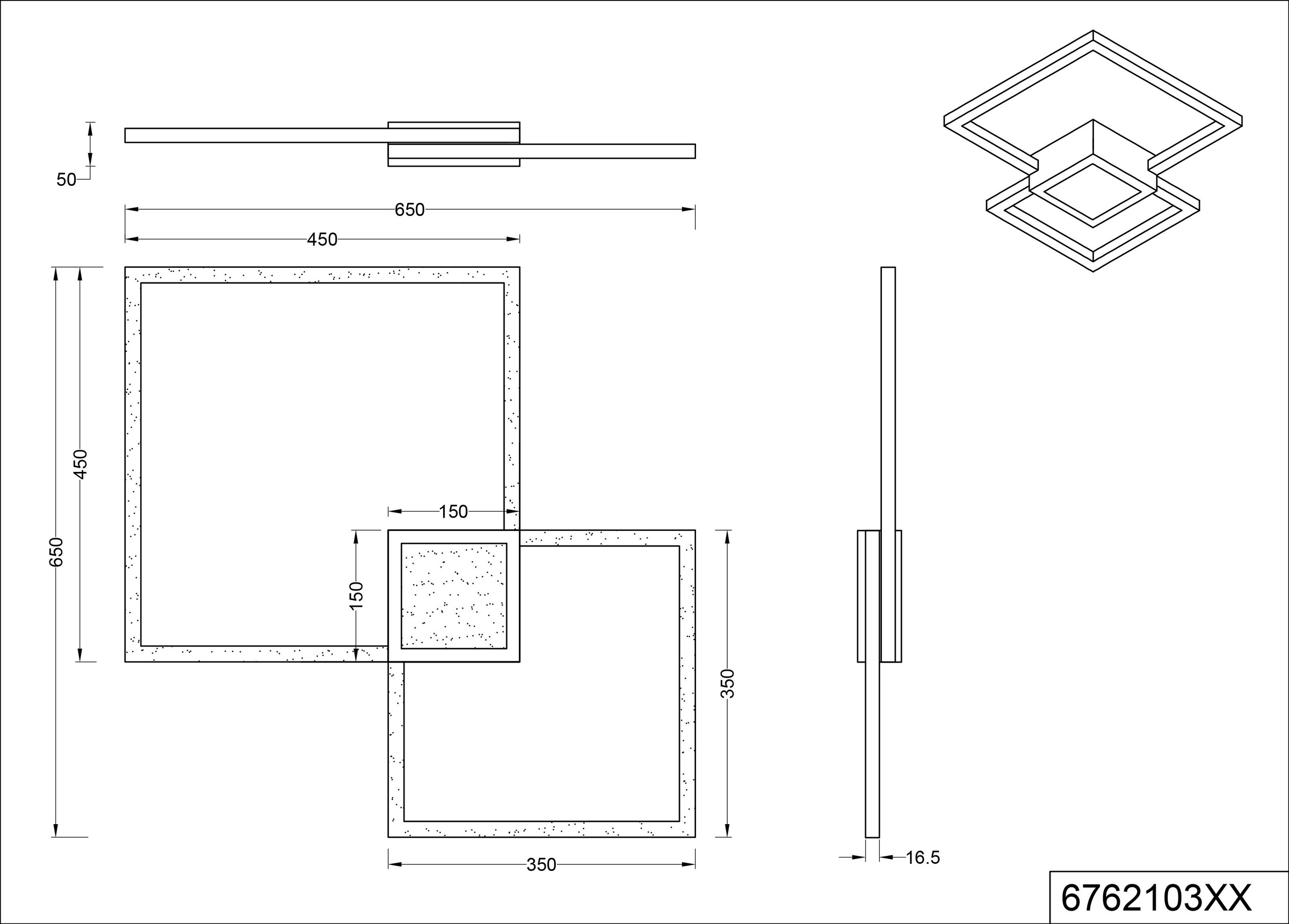 TRIO Leuchten LED Deckenleuchte »Hydra«, 1 flammig-flammig, LED Deckenlampe