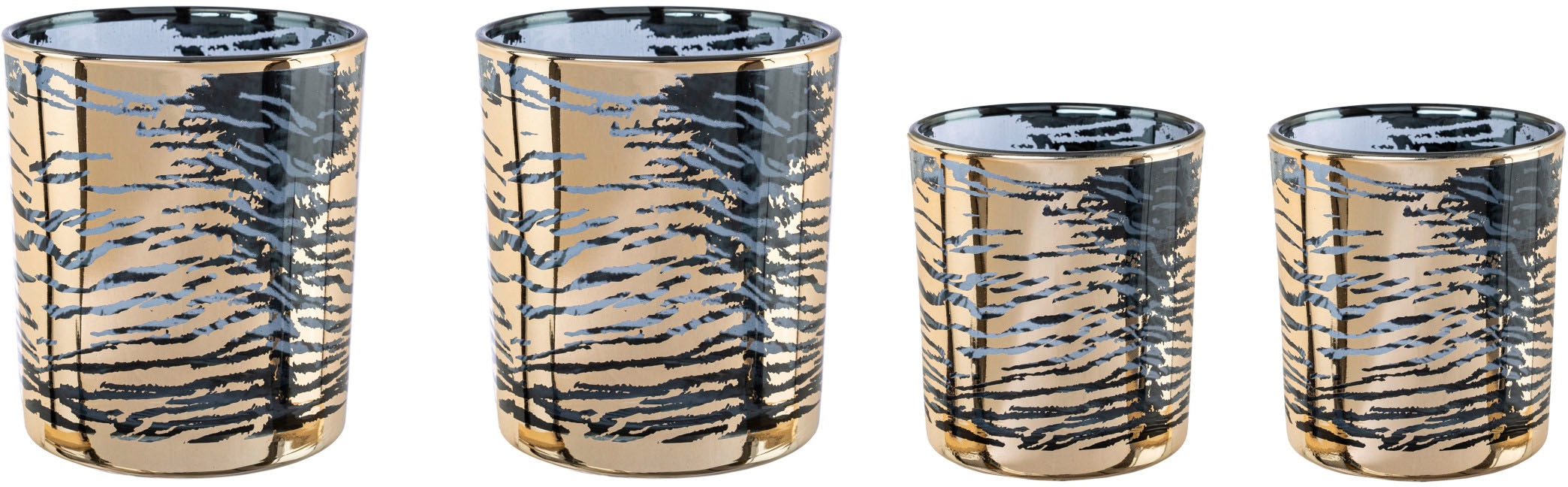 Creativ home Windlicht "Kerzenhalter LEOPARD" Teelichthalter aus Glas