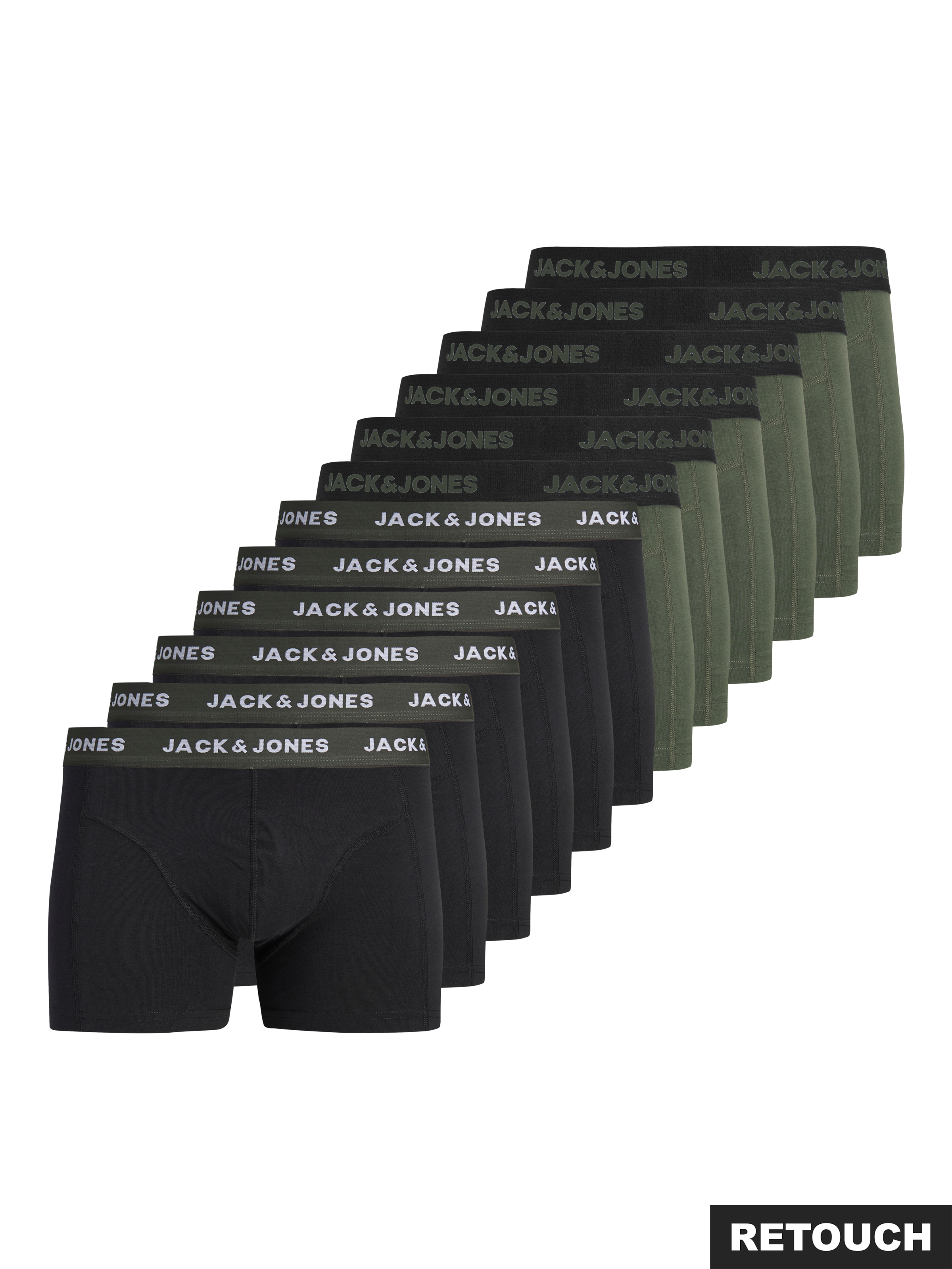 Jack & Jones Trunk »JACSOLID   Stretchkomfort, elastisch, bequem mit sportlichem Look« Packung, 12 Stk. bedruckt, modisch, eng anliegend, Baumwollmischung, Bündchen