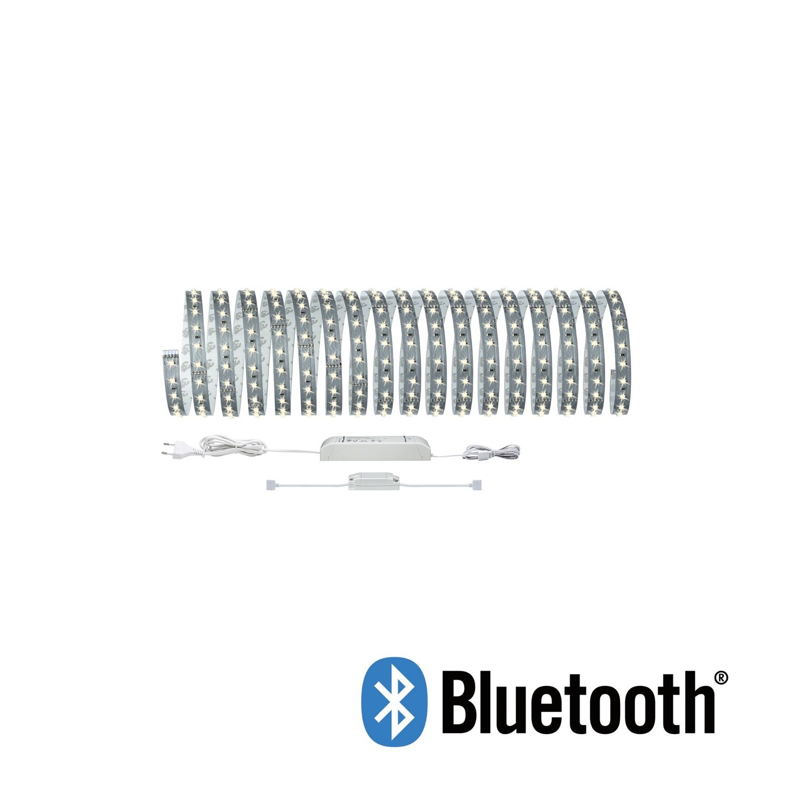 Paulmann LED-Streifen »MaxLED 500 BLE Basisset 10m 50W 230/24V Silber 53,5W Warmweiß«, 1 St.-flammig, Bluetooth