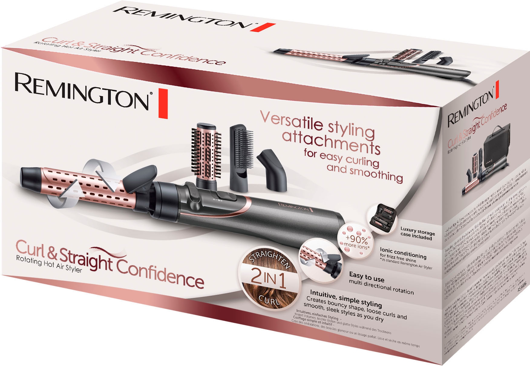 Remington Warmluftbürste »AS8606«, 4 Aufsätze, Curl & Straight Confidence 3-in1 Ionen Styler