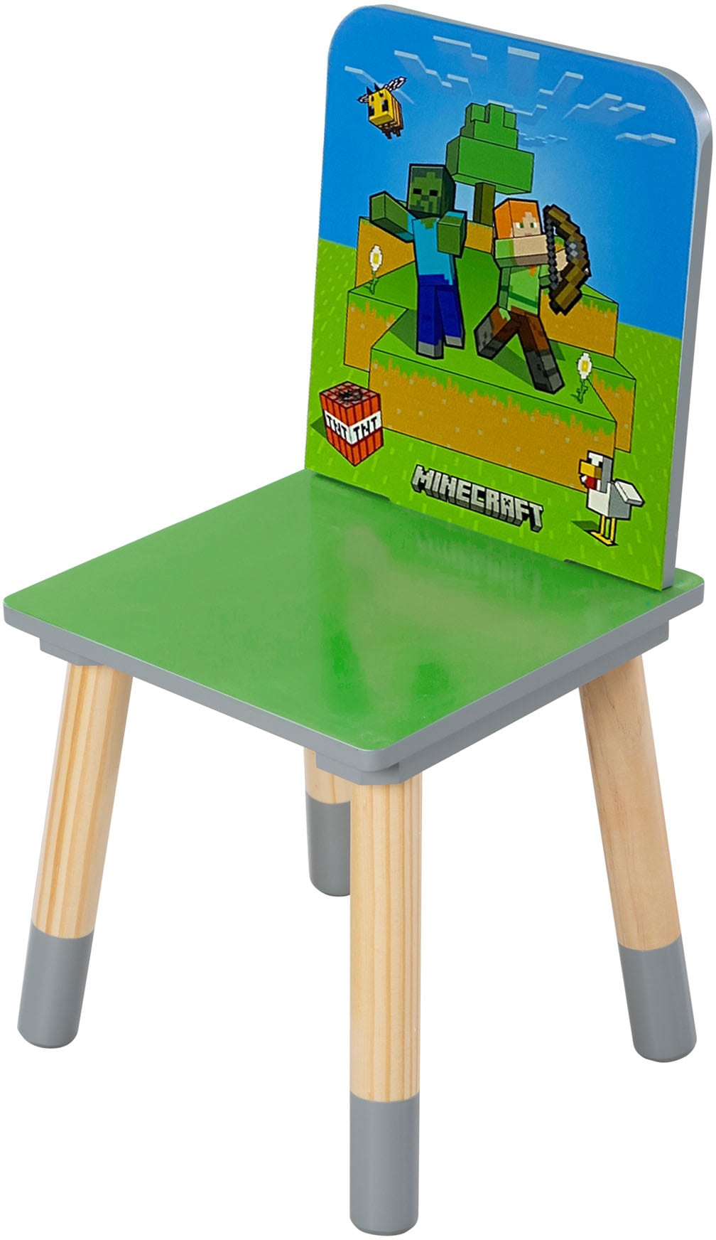 Phoenix Kindersitzgruppe »Minecraft Sitzgruppe« 3 tlg. tlg. Set Tisch mit 2 Stühlen