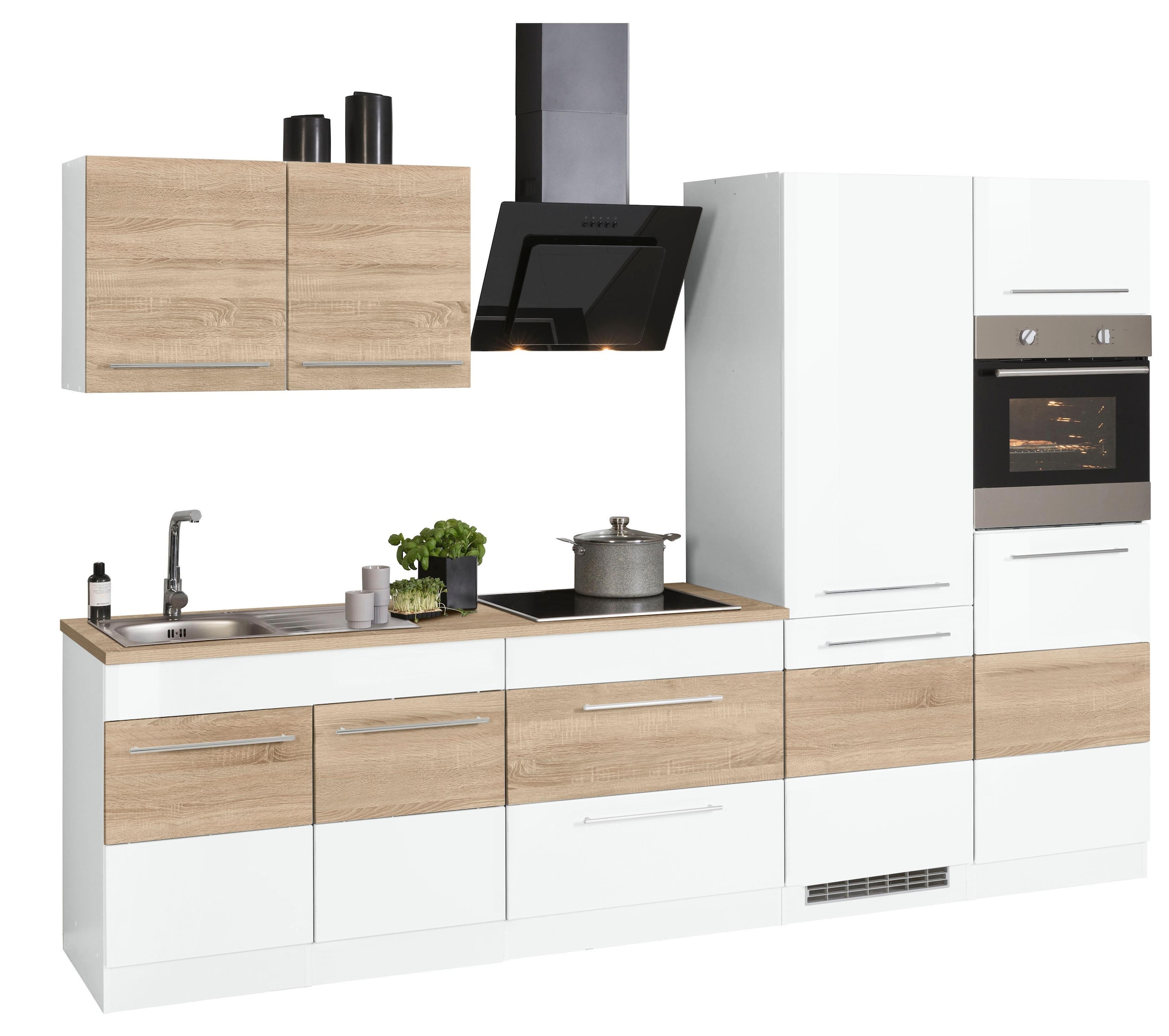 KOCHSTATION Küchenzeile »KS-Trient« Breite 300 cm, wahlweise mit E-Geräten, mit Arbeitsplatte