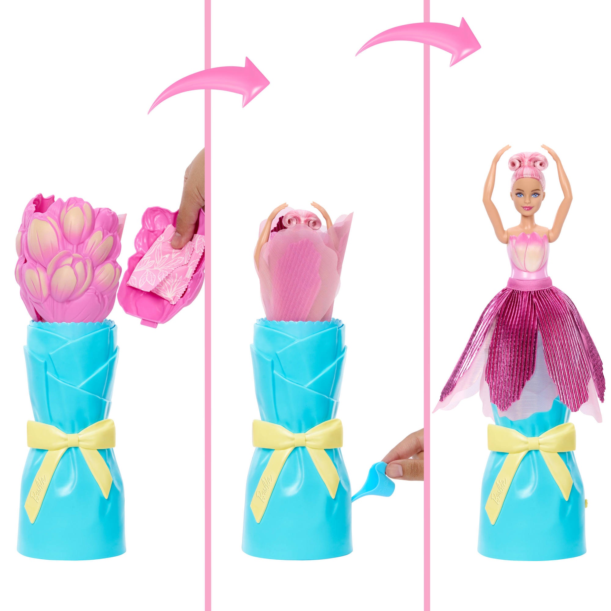 Barbie Anziehpuppe »Flower Surprise Puppe - pinke Tulpe« mit Duft
