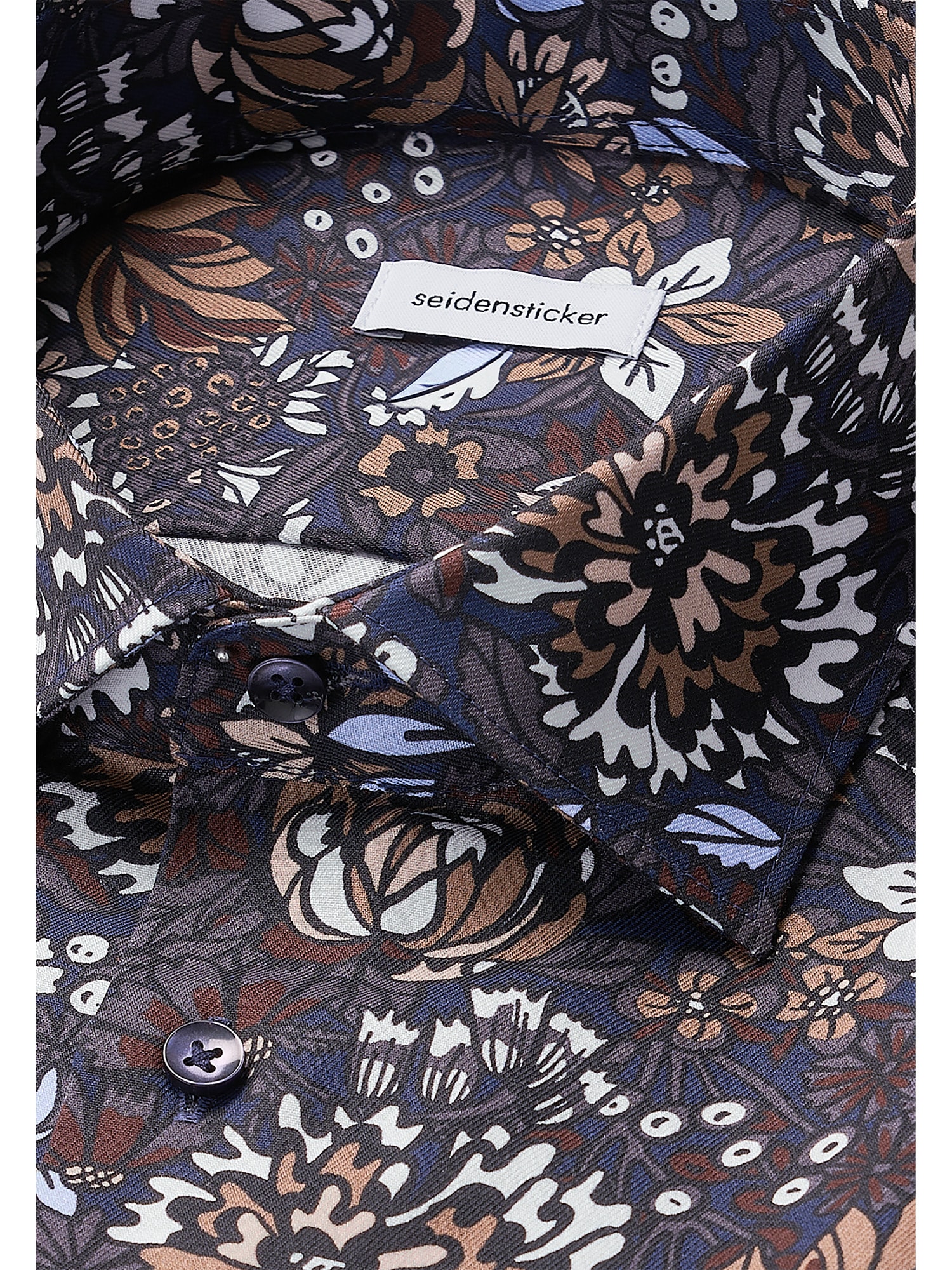 seidensticker Businesshemd »Schwarze Rose« Slim 1/1 Kentkragen Geblümt