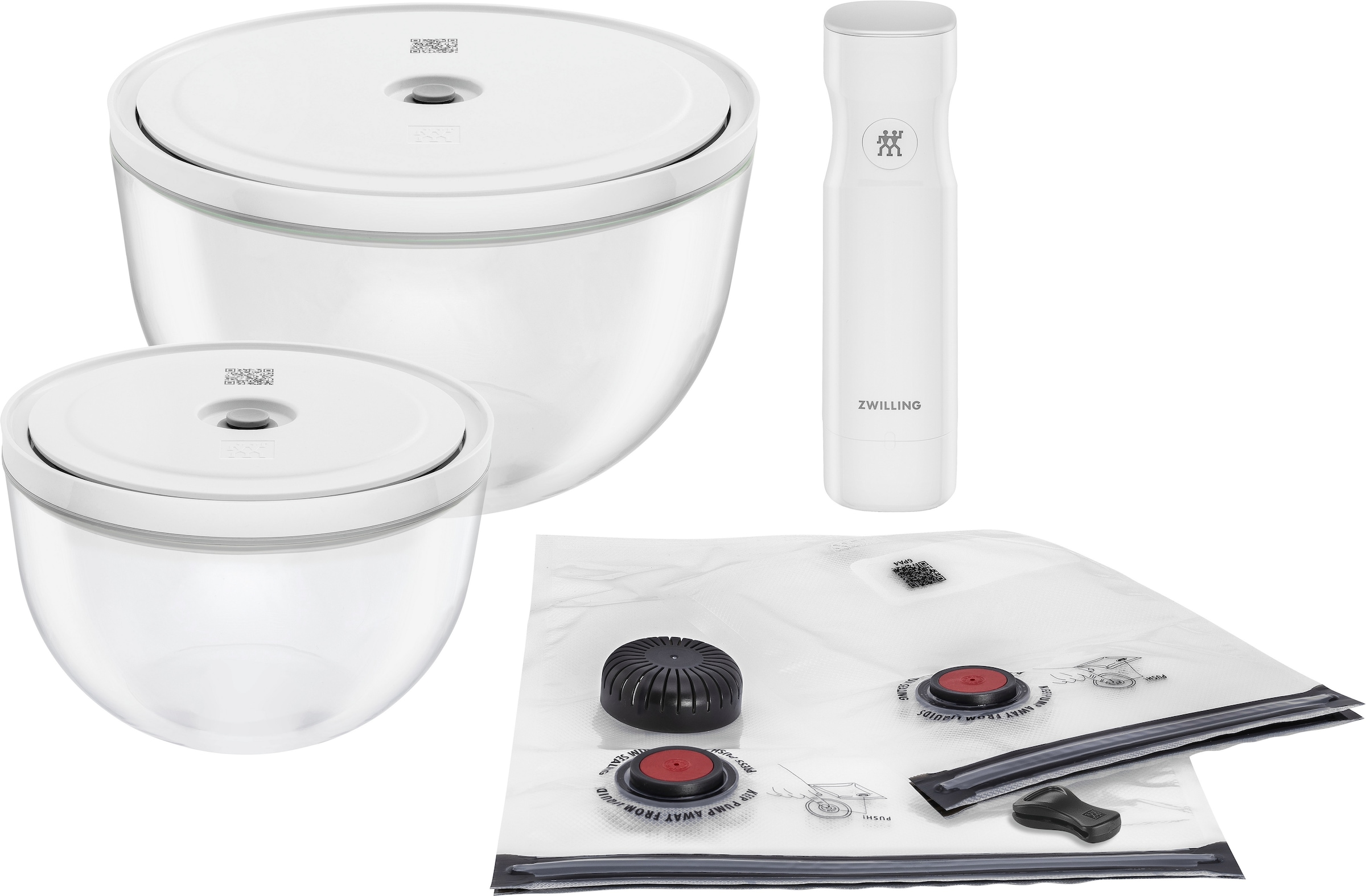 Zwilling Aufbewahrungssystem "Fresh & Save BOWLS" Vakuum Starter Set, Glas / M/L, 9-tlg.