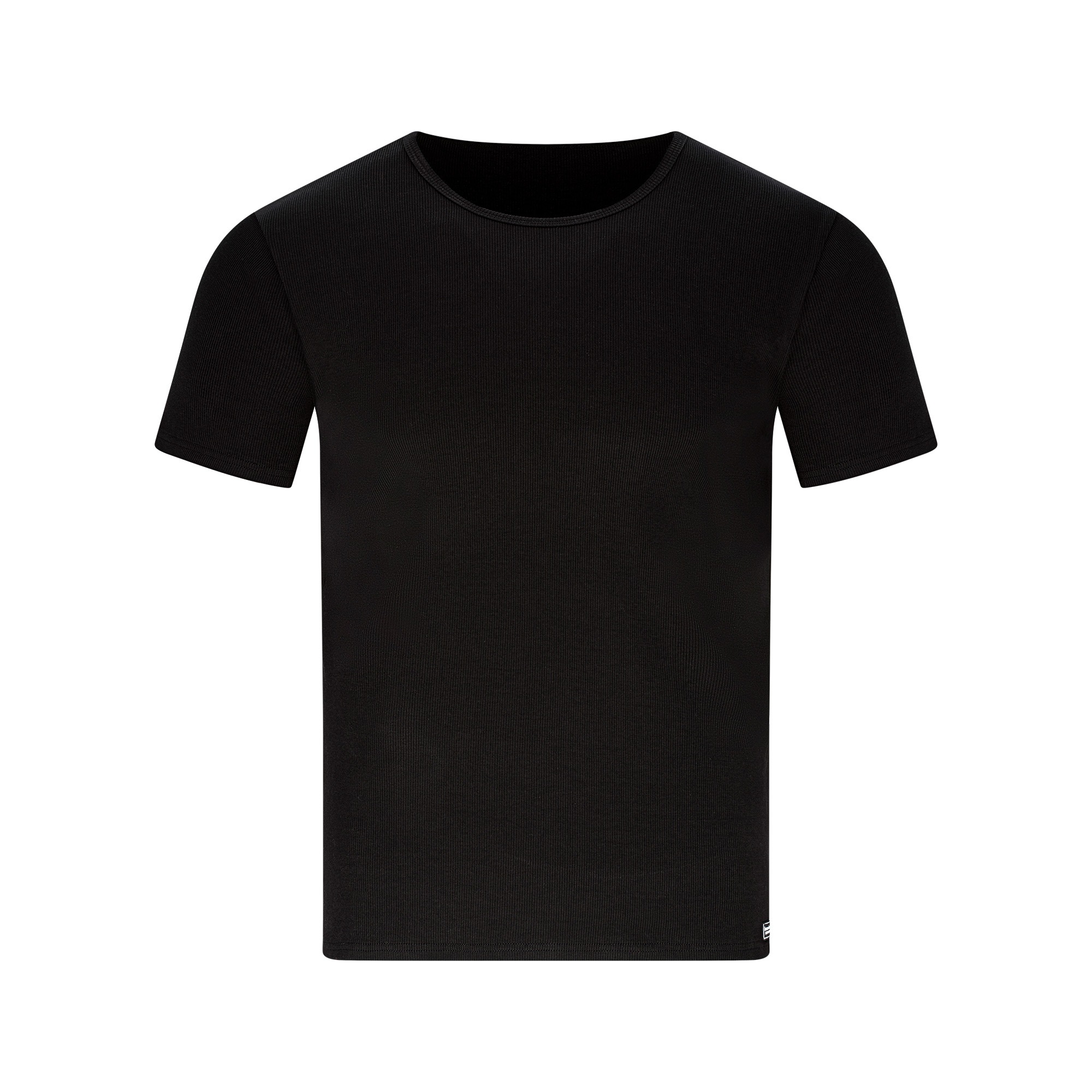 Bruno Banani Rundhalsshirt »FINE RIB« Feinripp, Kurzarm, Rundhalsausschnitt, Cotton-Mix
