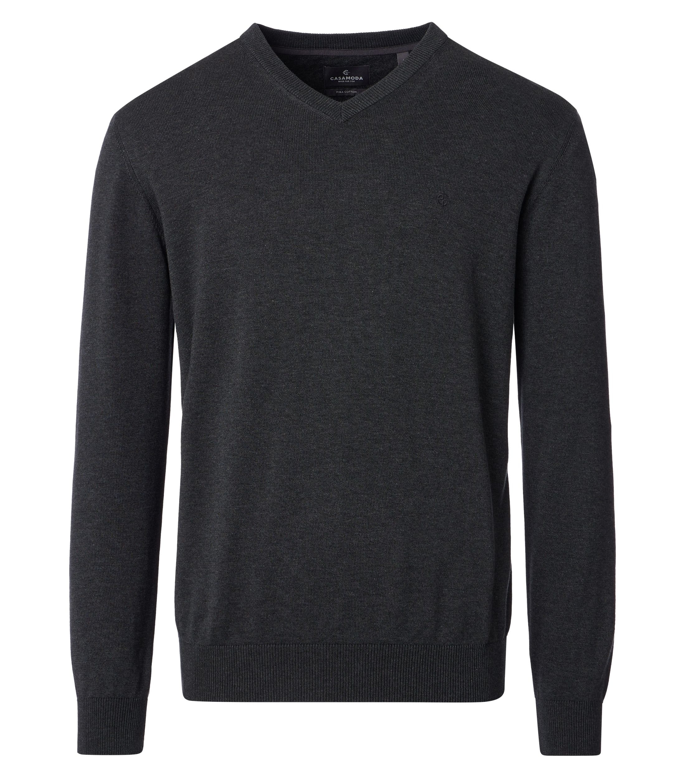 CASAMODA Strickpullover »Pullover« Baumwolle / V-Ausschnitt / Unifarben