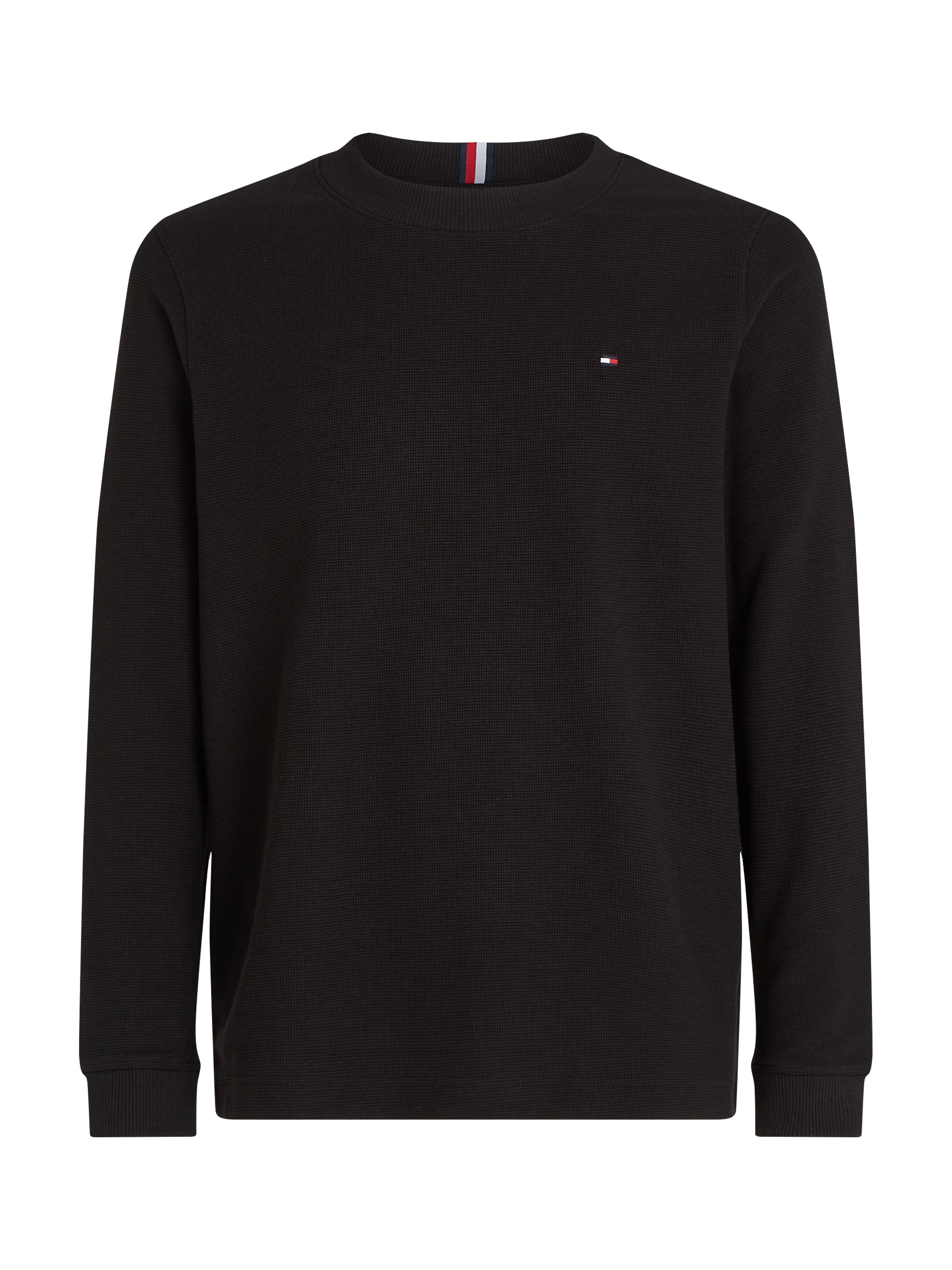 Tommy Hilfiger Rundhalspullover »TEXTURED LS TEE« mit Rundhalsausschnitt