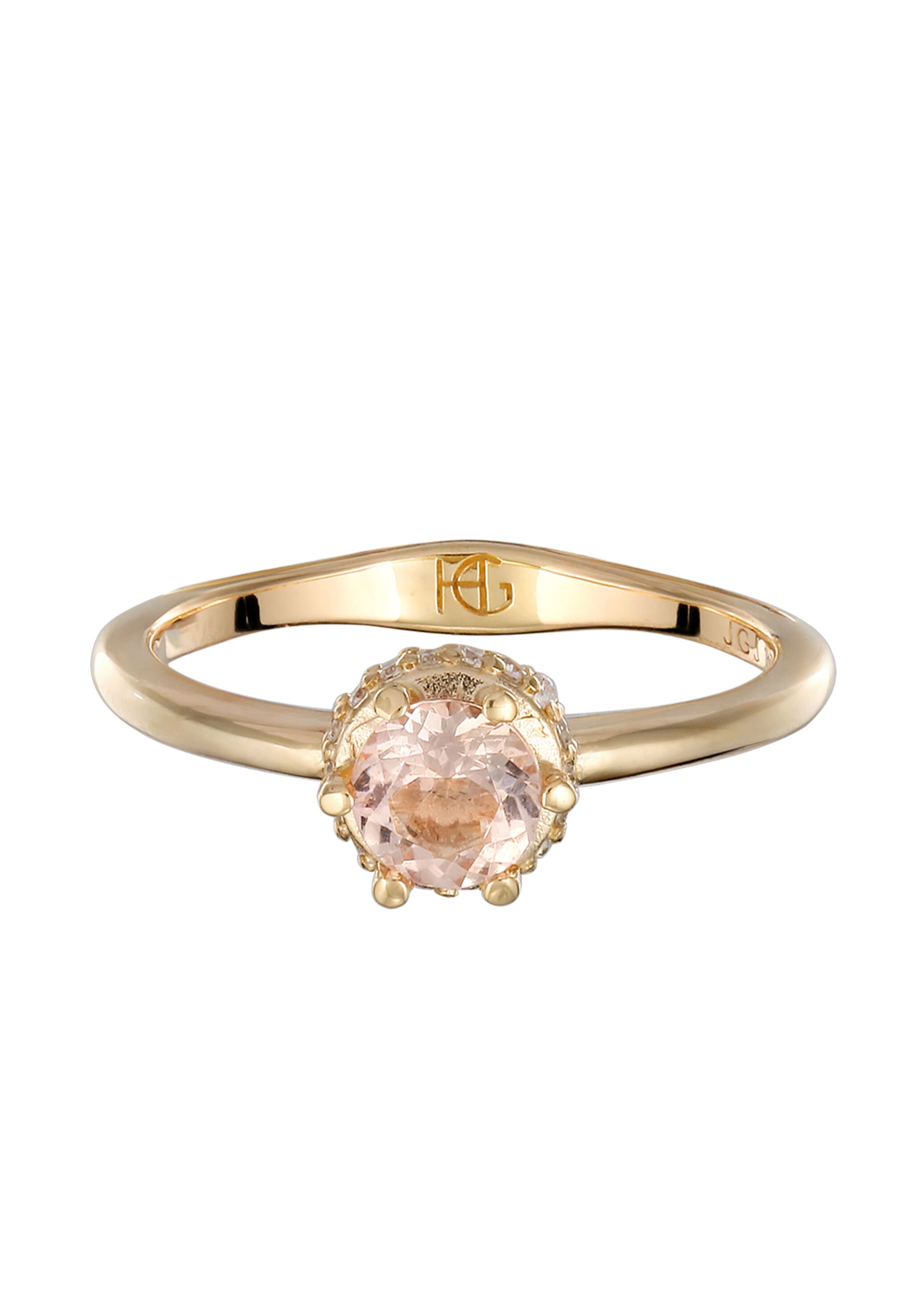 HAZE & GLORY Verlobungsring »Ring Diamant Morganite Verlobungsring Weiß (0.09 ct) 375 Gelbgold«