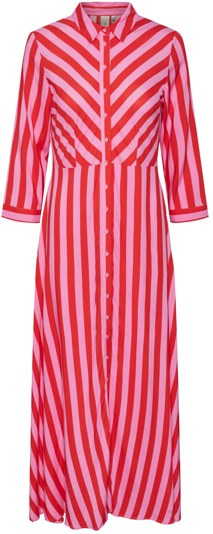 Y.A.S Hemdblusenkleid »YASSAVANNA LONG SHIRT DRESS«, Sommerkleid, mit 3/4 Ärmel