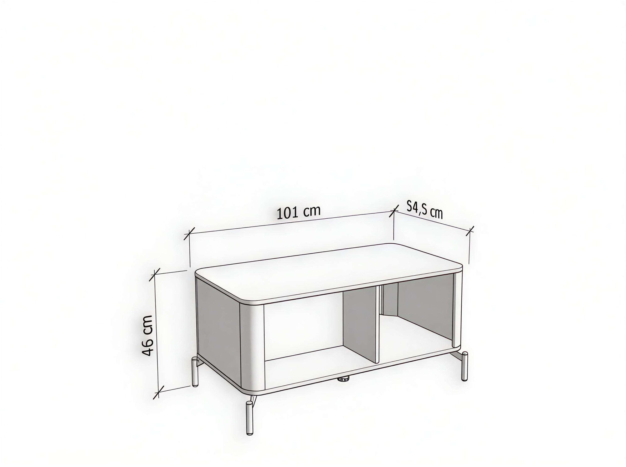 Home affaire Couchtisch »Darwen Wohnzimmertisch, Sofatisch, Beistelltisch, Kaffeetisch« 3D-folienummantelte MDF-Front, ABS 1 mm, Stauraum