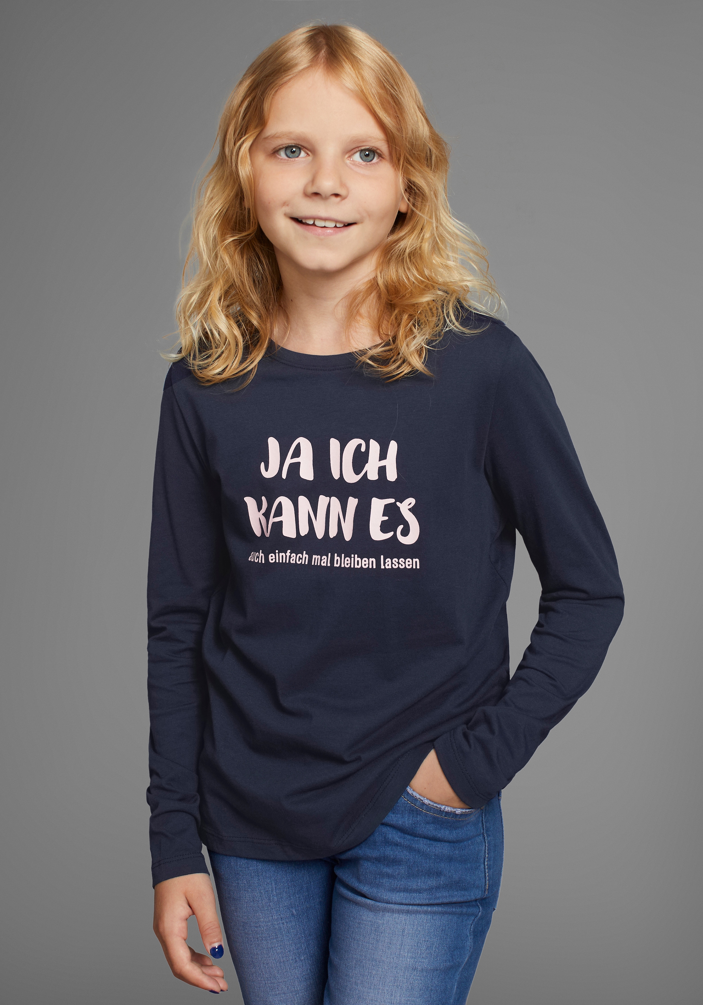 KIDSWORLD Langarmshirt »Ja ich kann es ... - Spruch«, Sprücheshirt für Mädchen