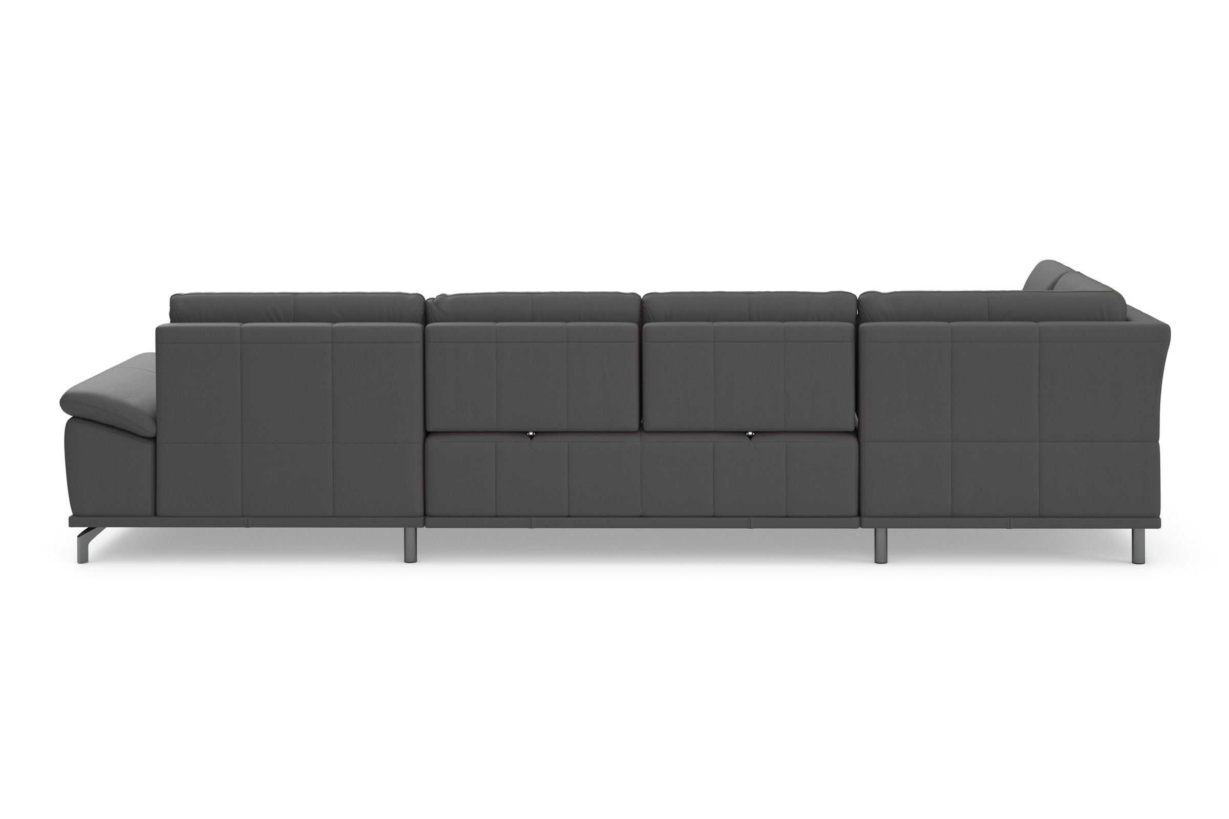 Places of Style Wohnlandschaft »Costello U-Form, mit Sitztiefenverstellung, Armteilverstellung und«, 3 Nierenkissen, optional Bettfunktion und Bettkasten