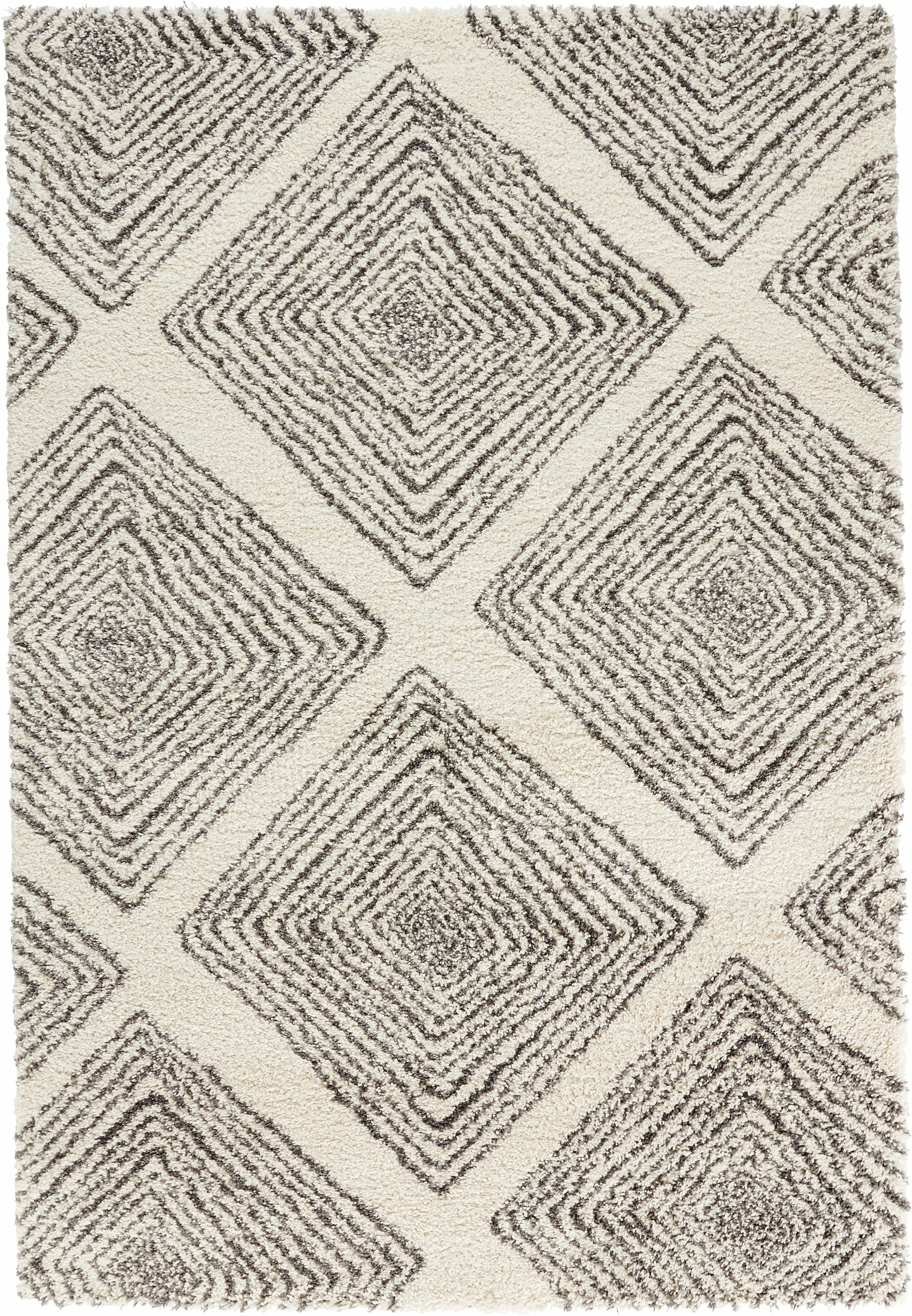 HANSE Home Hochflor-Teppich »Wire«, rechteckig, 35 mm Höhe, Shaggy, Flokati, Raute, Weich, Modern, Wohnzimmer, Schlafzimmer, Flur