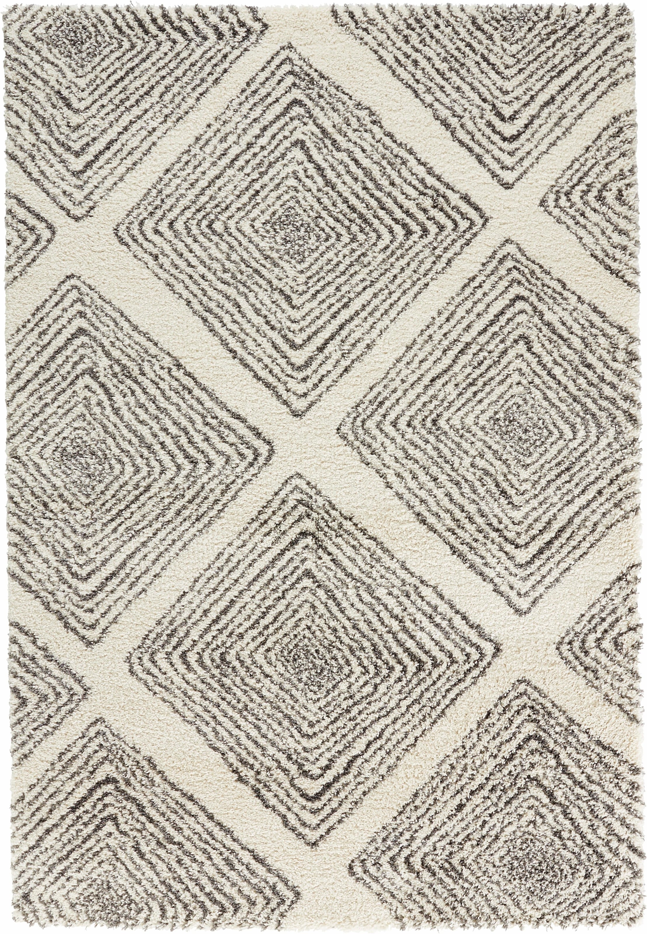 HANSE Home Hochflor-Teppich »Wire«, rechteckig, Shaggy, Flokati, Raute,  Weich, Modern, Wohnzimmer, Schlafzimmer, Flur