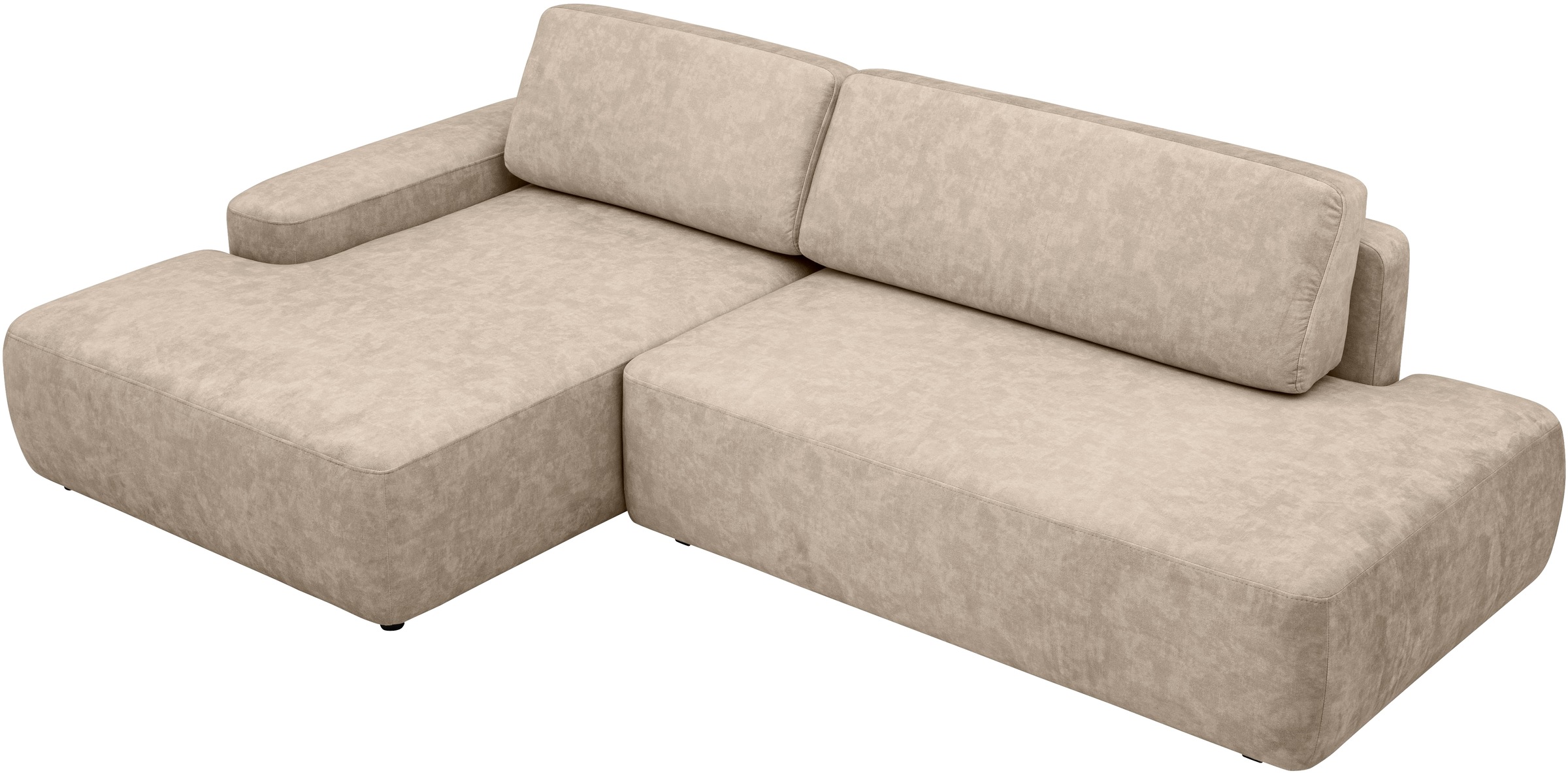 INOSIGN Ecksofa »TORGE, Schlafsofa Cord, Samtvelours u. Strukur fein, Couch in L-Form«, Schlaffunktion und Bettkasten, Liegefläche: 210x125 cm, neues Design