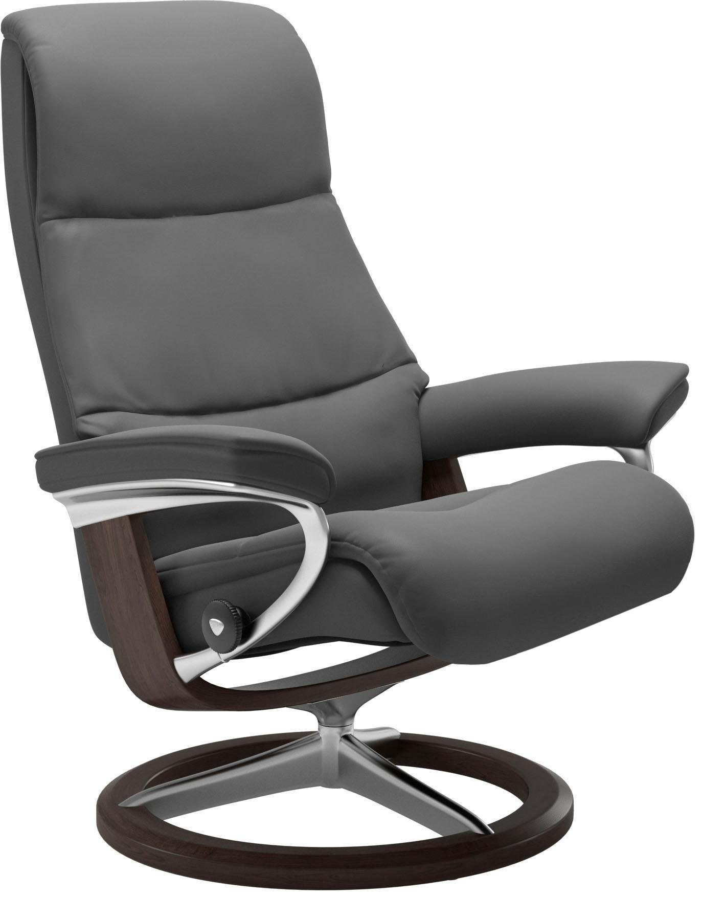 Stressless® Relaxsessel »View«, (Set, Relaxsessel mit Hocker), mit Signature Base, Größe S,Gestell Wenge