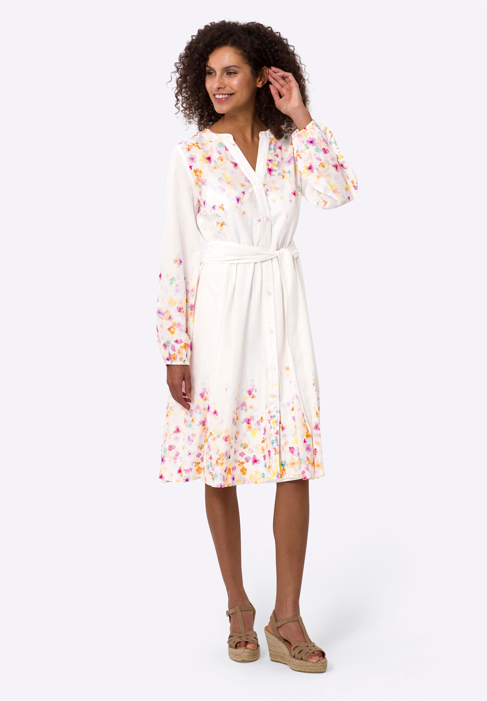 heine Sommerkleid »Druck-Kleid Baumwollkleid mit Bindegürtel« Ohne Tasche