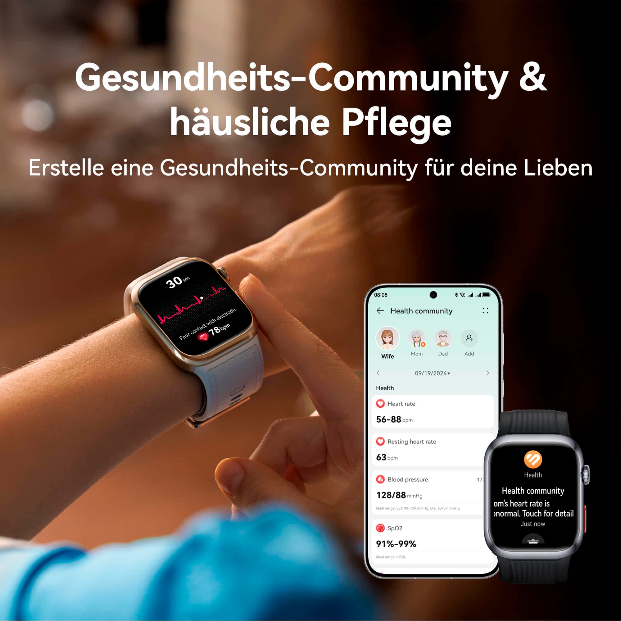 Huawei Smartwatch »Watch D2«, (4,62 cm / 1,82 Zoll), 4 GB, 4,62cm (1,82 Zoll) AMOLED, EKG, IP68, bis zu 5 Tage Akkulaufzeit)