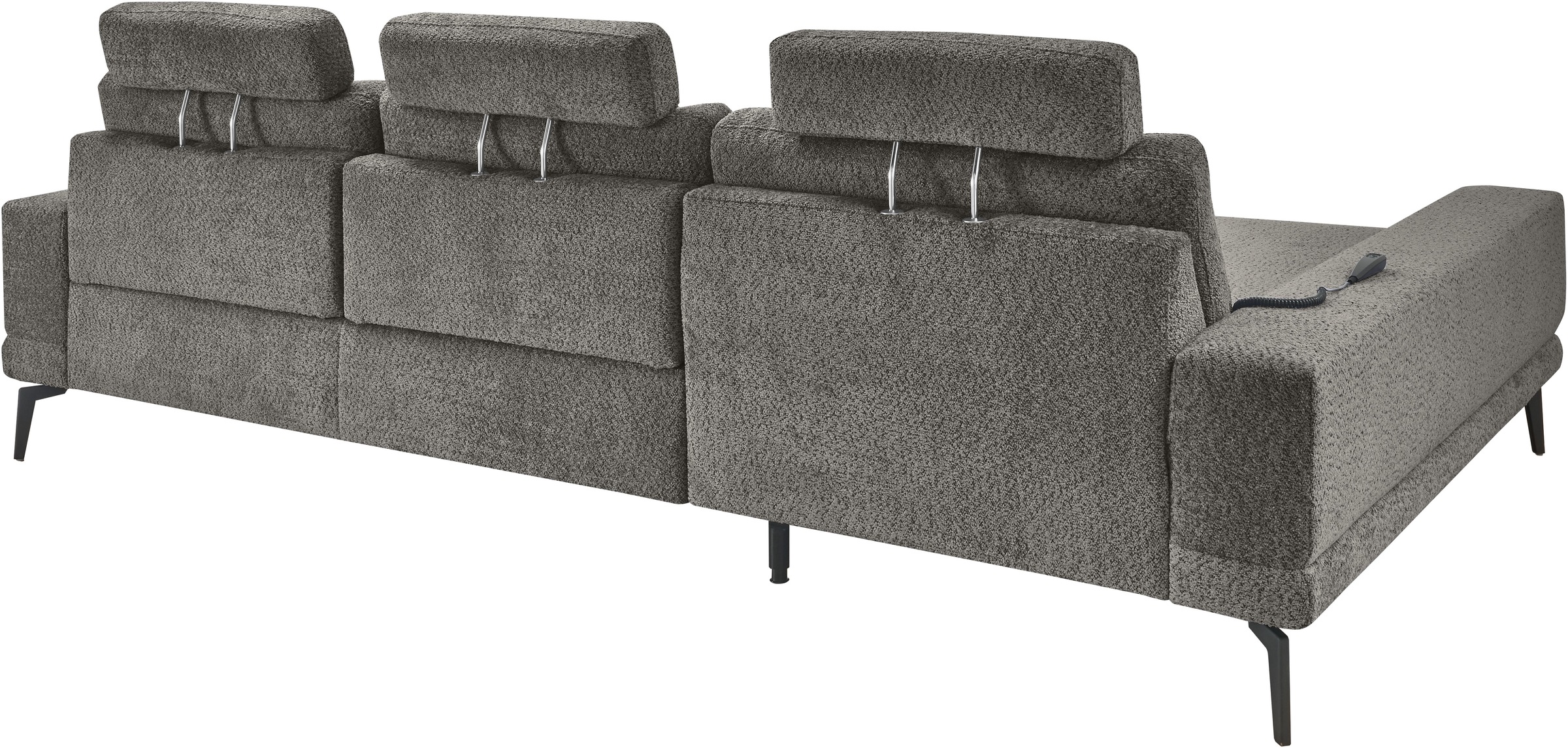 set one by Musterring Ecksofa »SO 3600, inkl motor. Sitztiefenverstellung, Kopfstützen, Nierenkissen«, Sitzhöhe 42 cm, Federkern, Breite 293 x Tiefe 180 cm, Kama anthrazit