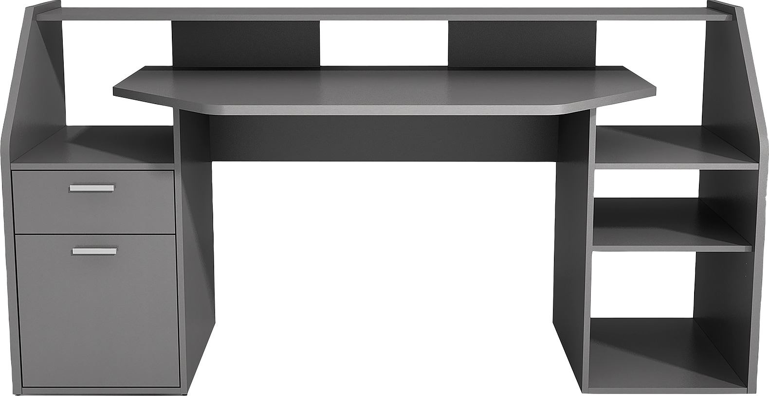 FMD Gamingtisch »Zocker 1, moderner Regalschreibtisch,«, Breite 180 cm, viel Stauraum, Made in Germany