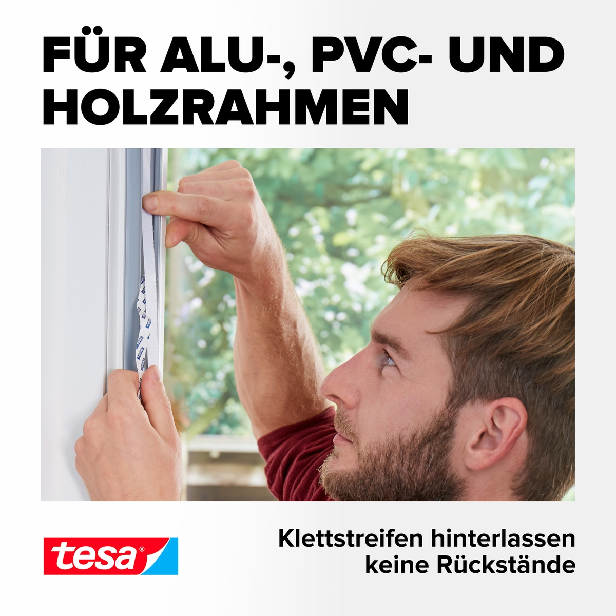 tesa Fliegengitter-Gewebe »Klettband Premium - Ersatzrolle Für Fliegennetze - 560 cm« Packung, Selbstklebendes Klettband, 1 Stk. tlg. zuschneidbar - Mückenschutz ohne Bohren