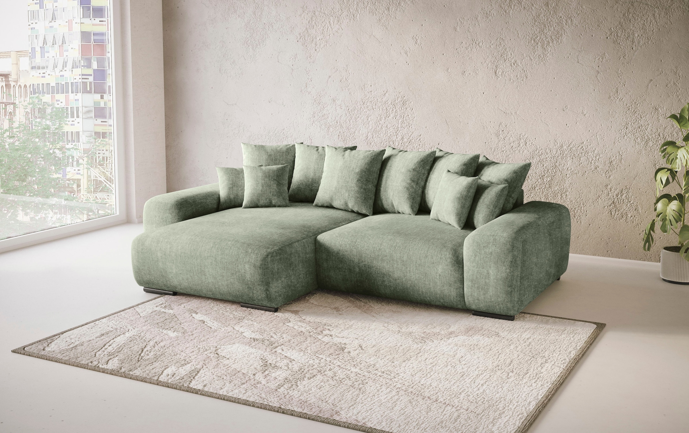 Mr. Couch Ecksofa »Sundance L-Form«, Dauerschläfer mit EasyBett-Schlaffunktion, Bettkasten