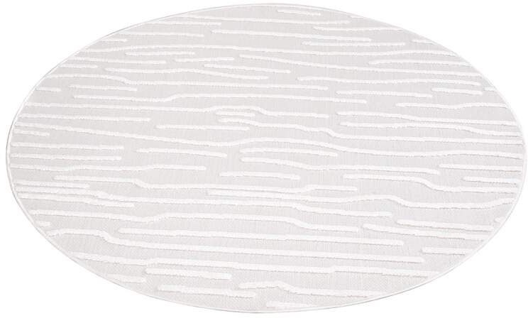 Carpet City Teppich »In-& Outdoorteppich Santorini 450, 3D-Effekt, Gestreift« rund 5 mm Höhe Wetterfest & UV-beständig für Terrasse, Balkon, Küche, Flur